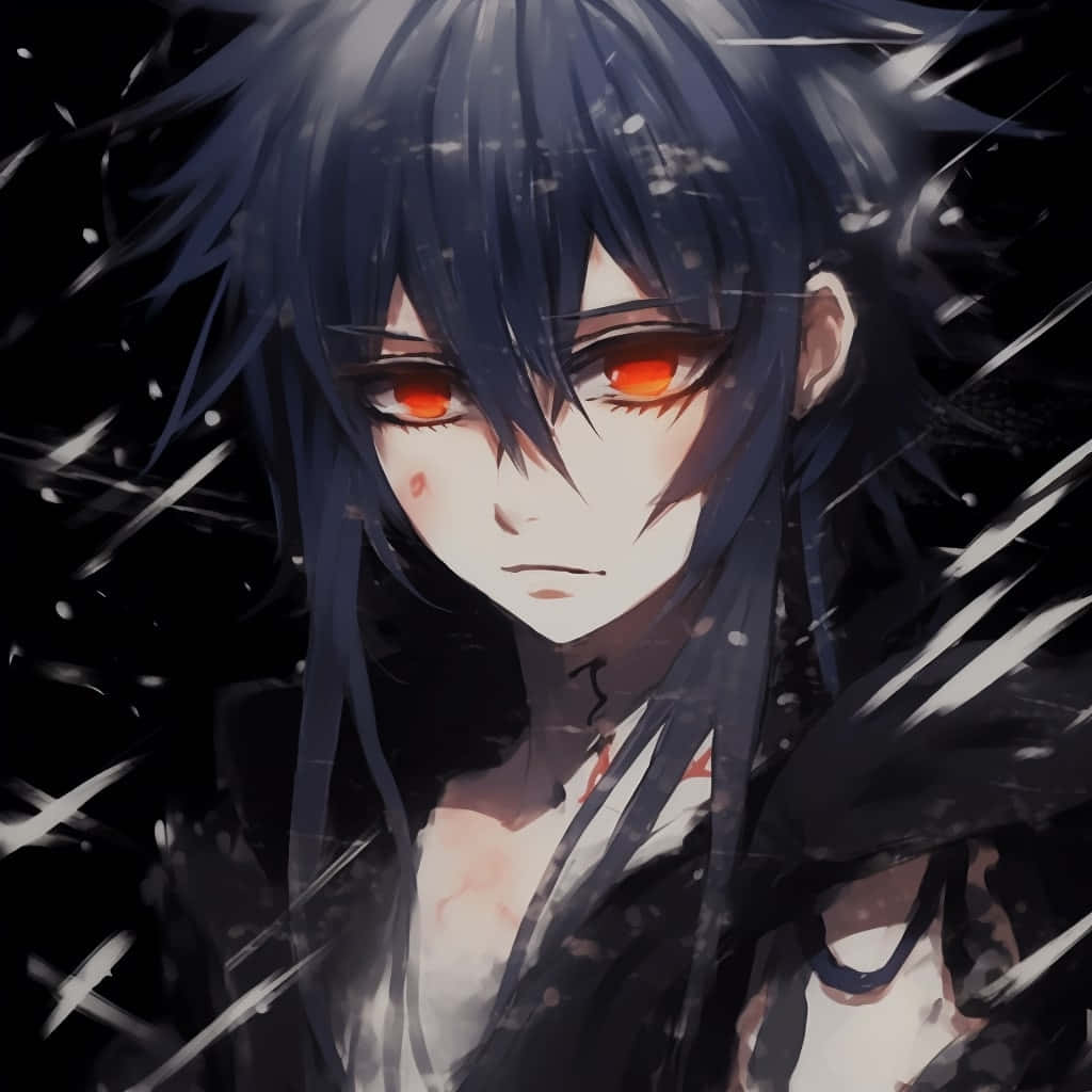 Grunge Aesthetic Anime Boy, red eyes, glowing red eyes, SD Desktop Wallpaper