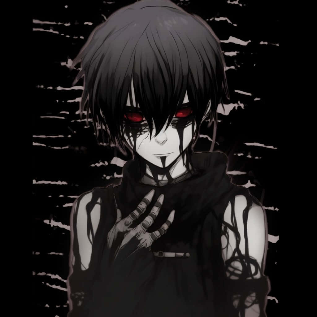 Grunge Aesthetic Anime Boy, red eyes, black hair, SD Desktop Wallpaper