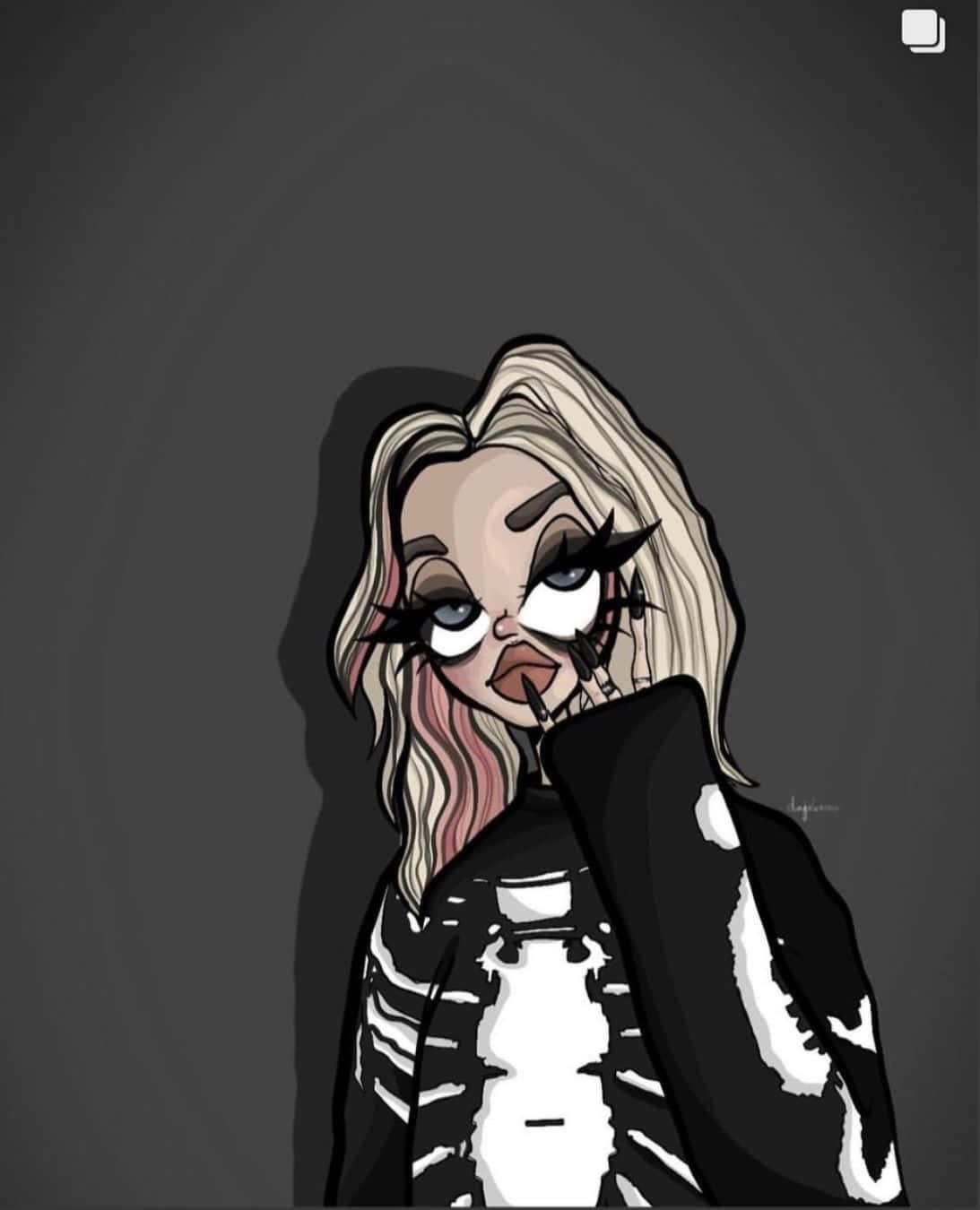 Grunge Cartoon, cartoon girl, blonde hair, HD Phone Wallpaper