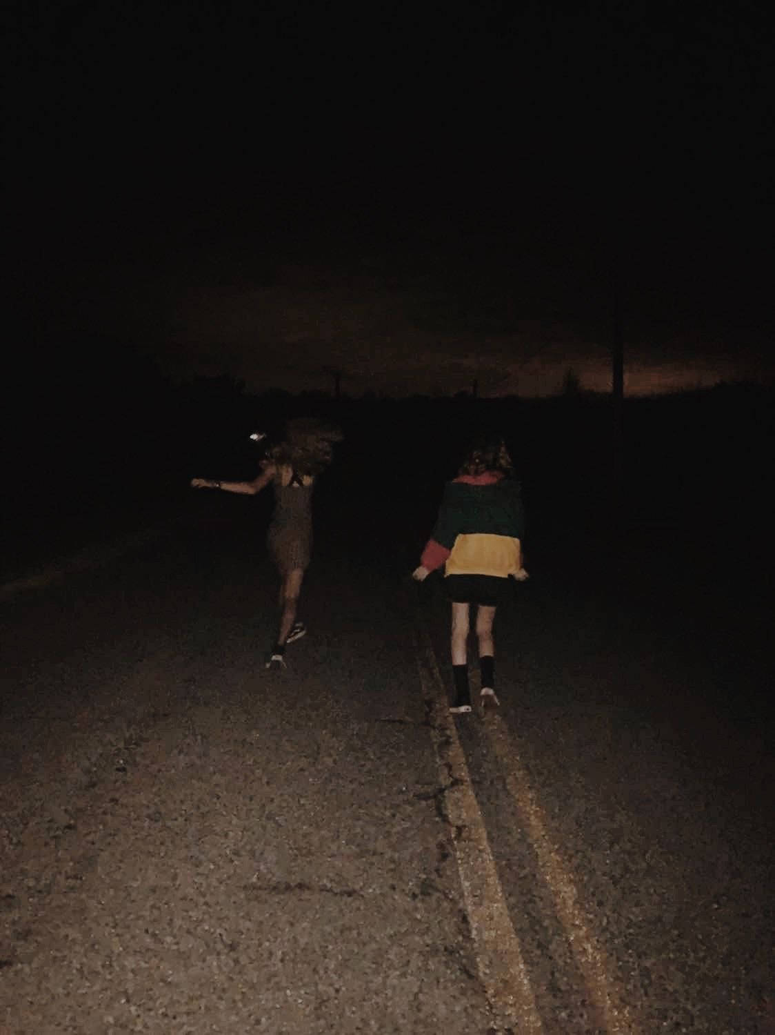 Grunge Emo Aesthetic, dark rural road, night, HD Phone Wallpaper