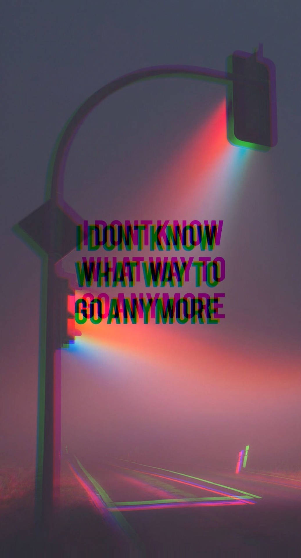 Grunge Emo Aesthetic, stoplight, foggy street, Full HD Phone Wallpaper