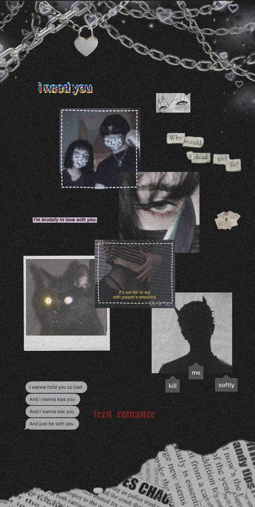 Grunge Emo Aesthetic, dark moody, collage, HD Phone Wallpaper