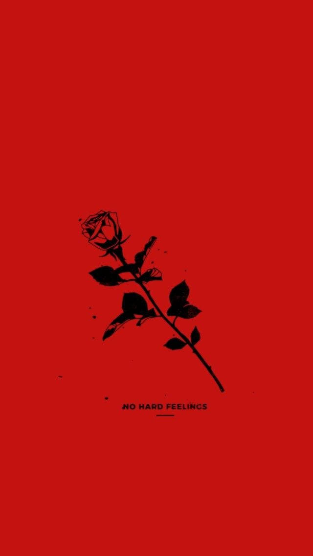 Grunge Emo Aesthetic, red rose, black rose silhouette, SD Phone Wallpaper