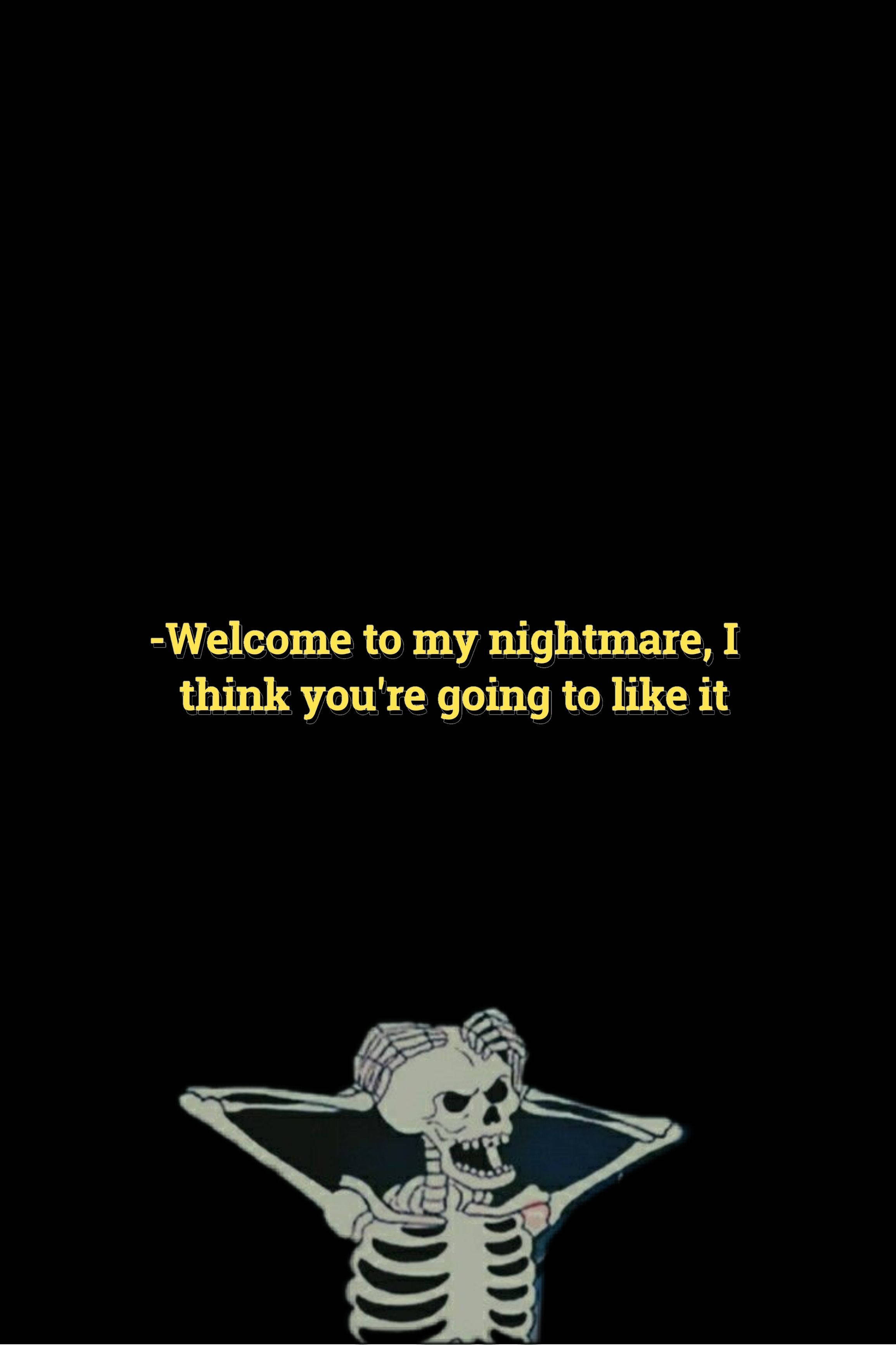 Grunge Emo Aesthetic, cartoon skeleton, mischievous grin, 2K Phone Wallpaper