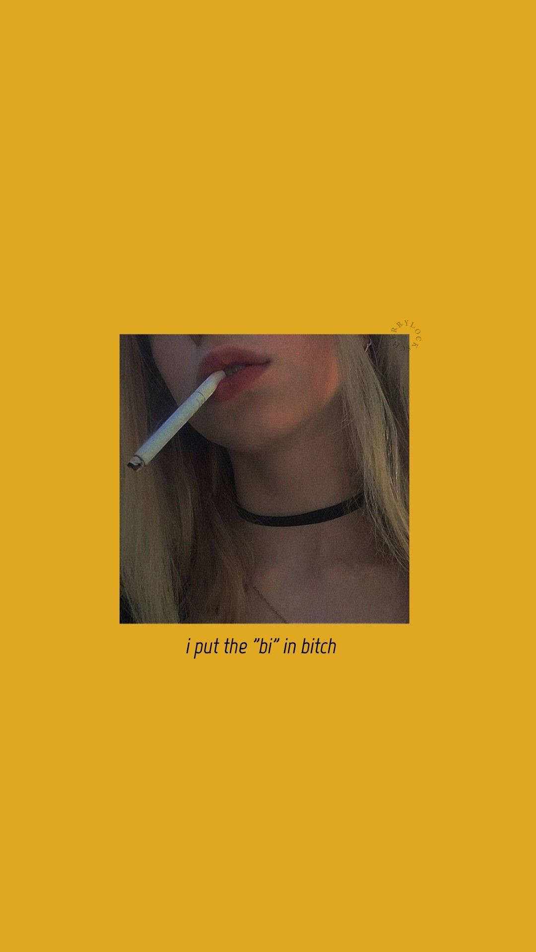 blonde hair, choker, cigarette, HD Phone Wallpaper