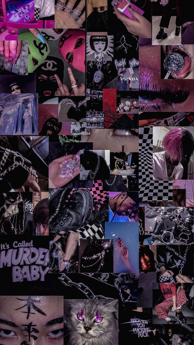 grunge emo aesthetic, dark pink, black, SD Phone Wallpaper