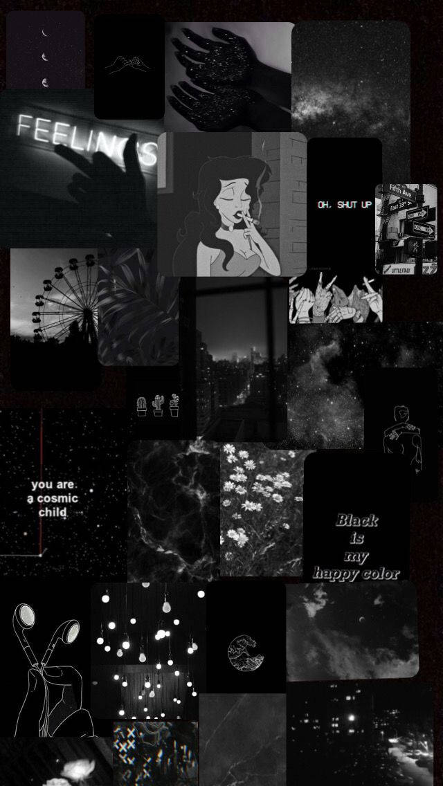 black and white collage, fragmented images, hands glittering, SD Phone Wallpaper