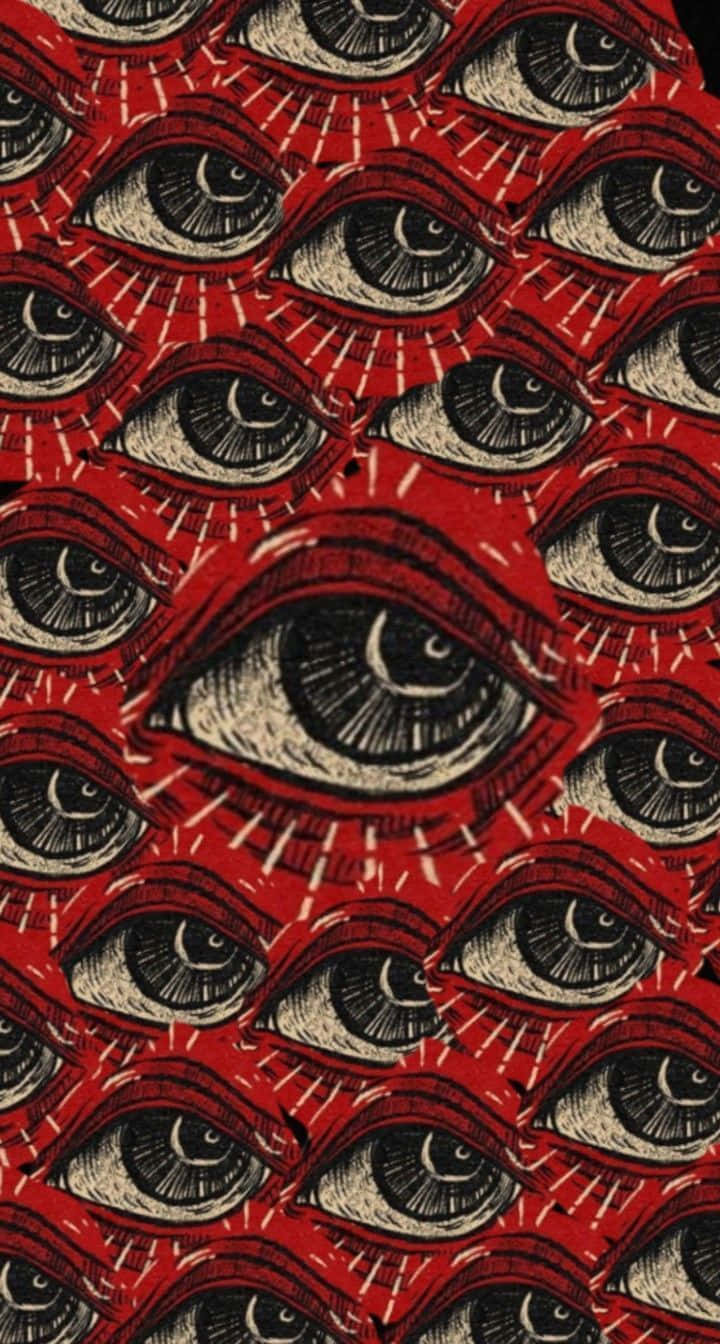 cute gothic, stylized eyes, red and black, HD Phone Wallpaper