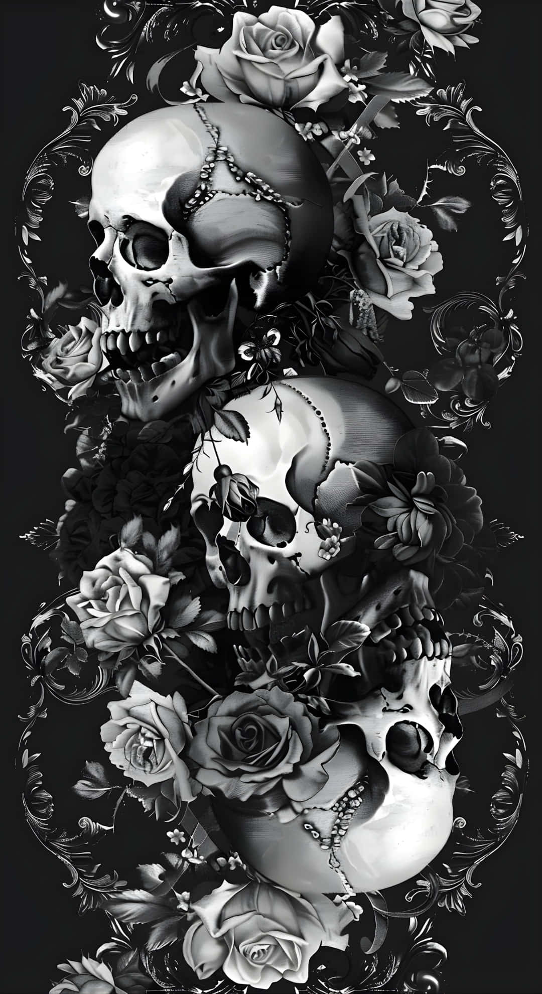 Grunge Goth, skull, chains, Full HD Phone Wallpaper