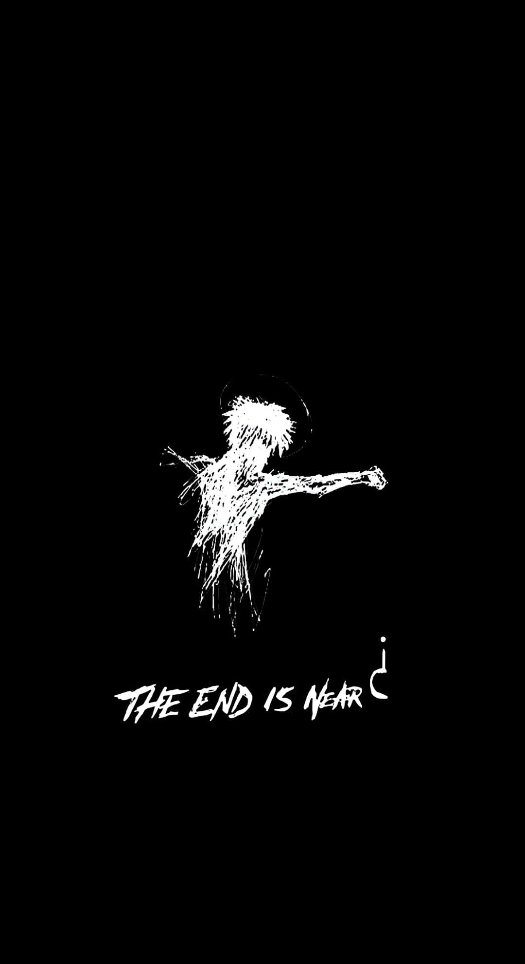 Grunge Goth Dark Art, stark white scribbled figure, outstretched arm, Full HD Phone Wallpaper