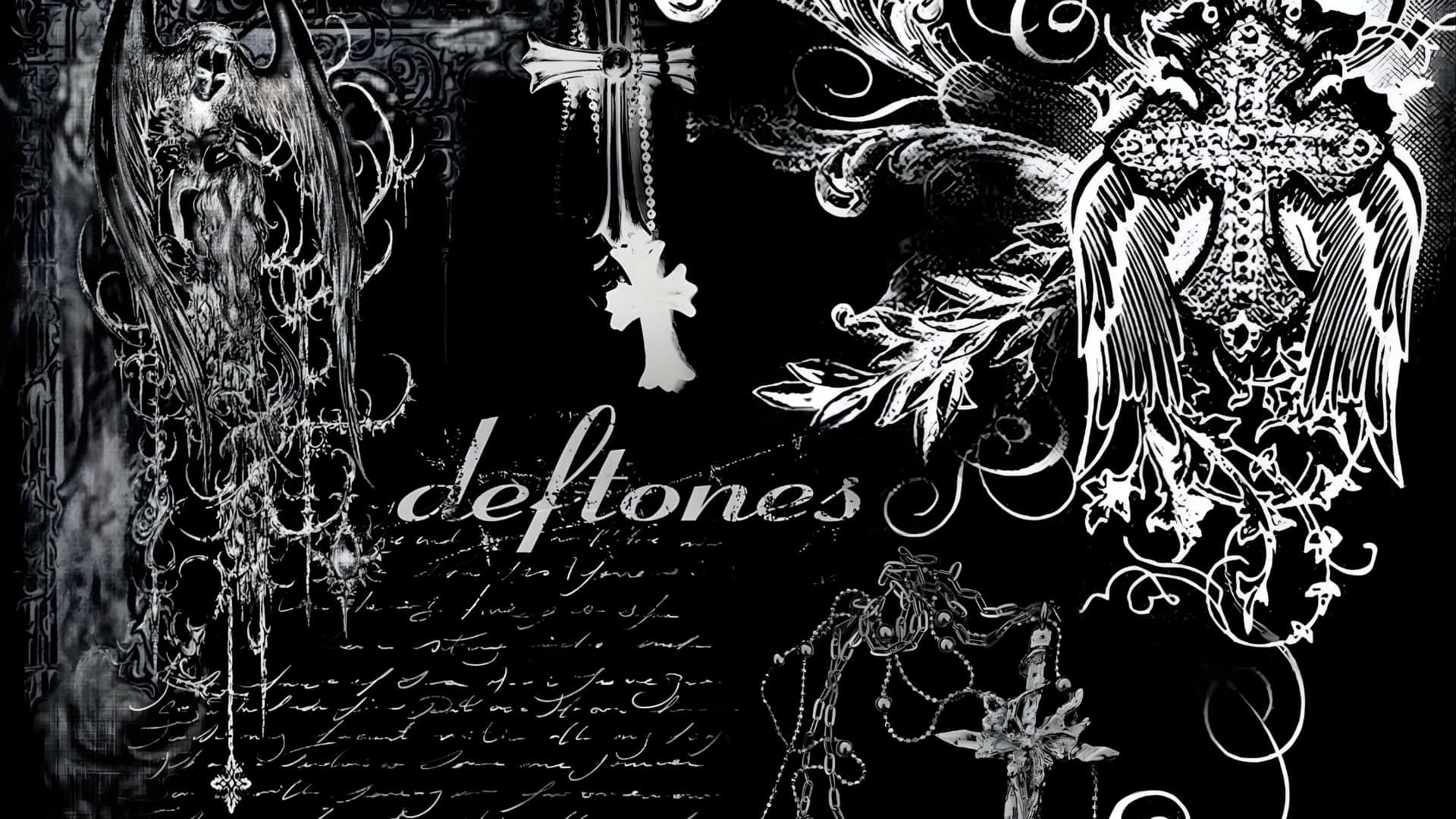 Grunge Goth, crosses, angels, Full HD Desktop Wallpaper