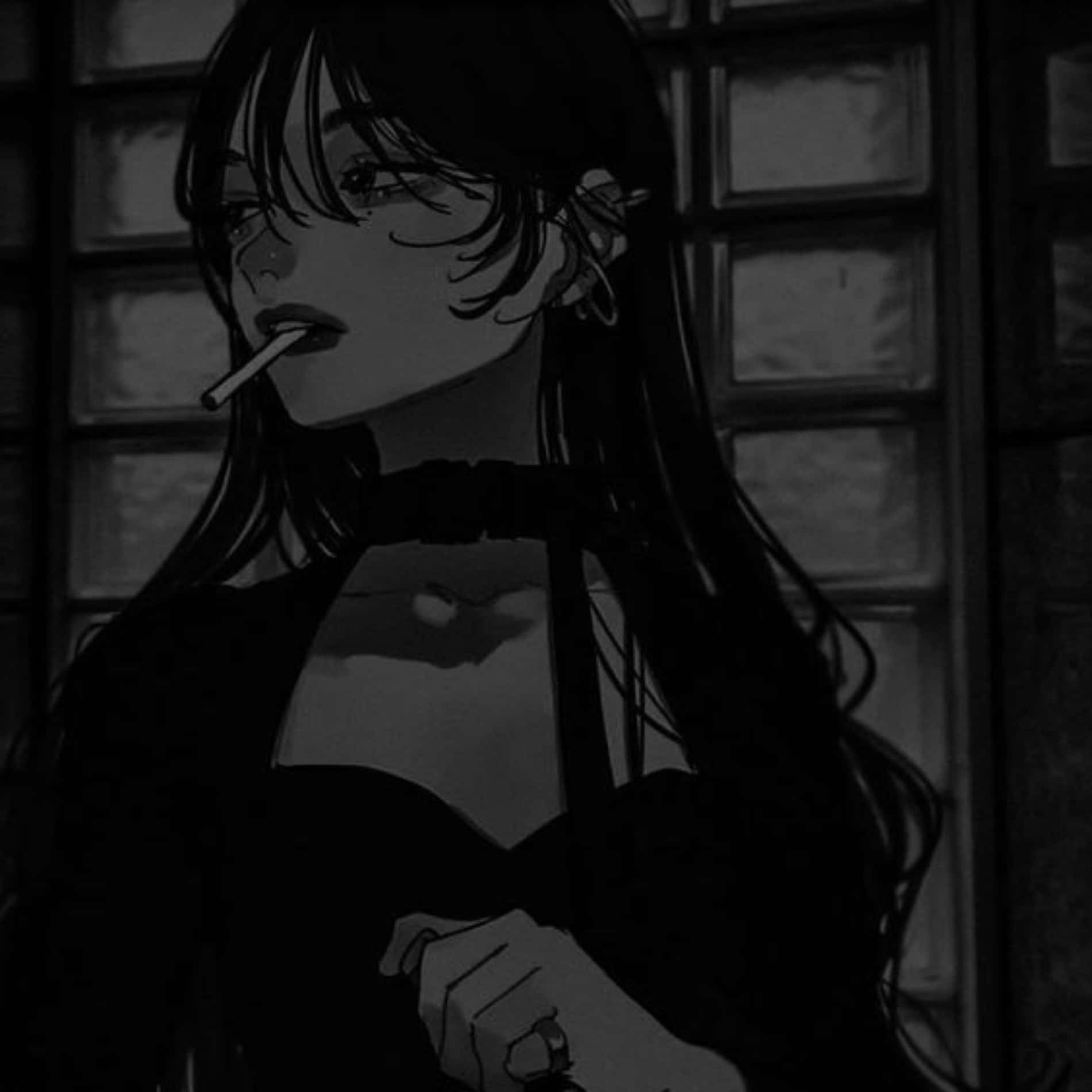 Grunge Aesthetic, anime girl, long dark hair, HD Desktop Wallpaper