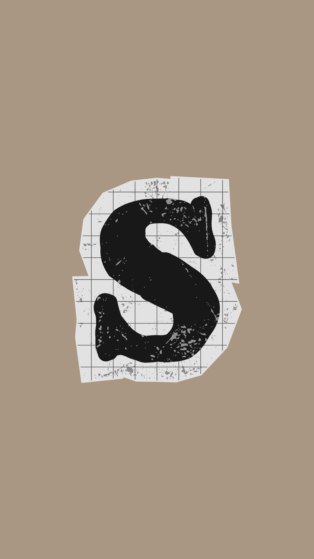 letter S, distressed, torn grid paper, Full HD Phone Wallpaper