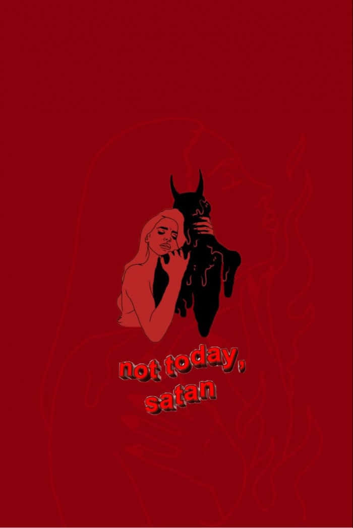 Grunge Halloween, not today satan, red, SD Phone Wallpaper
