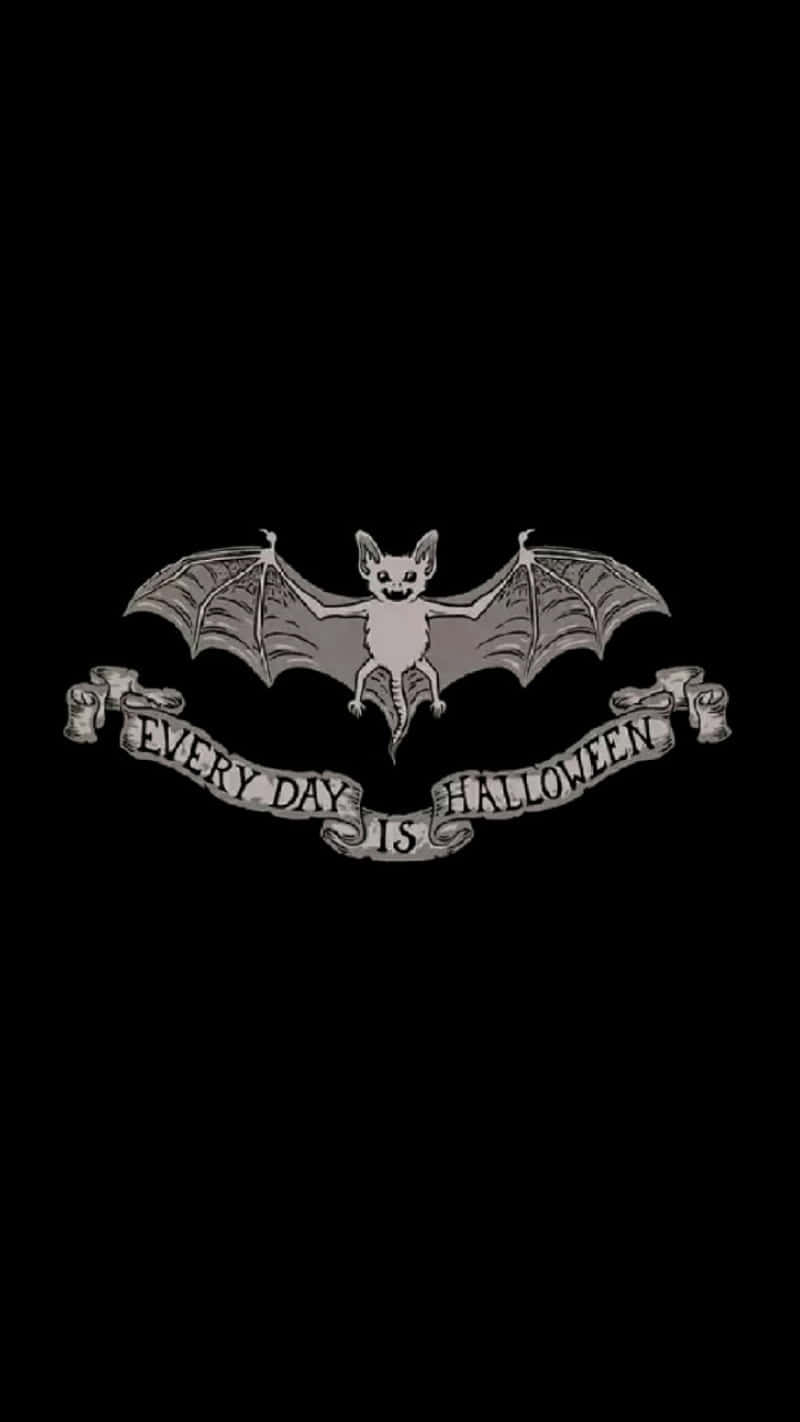 Gothic Bat Halloween Mantra, gray bat, outstretched wings, HD Phone Wallpaper