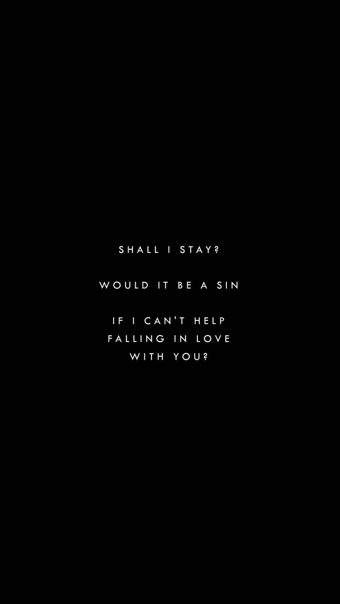 Love Aesthetic Lyric, white text, black background, Full HD Phone Wallpaper