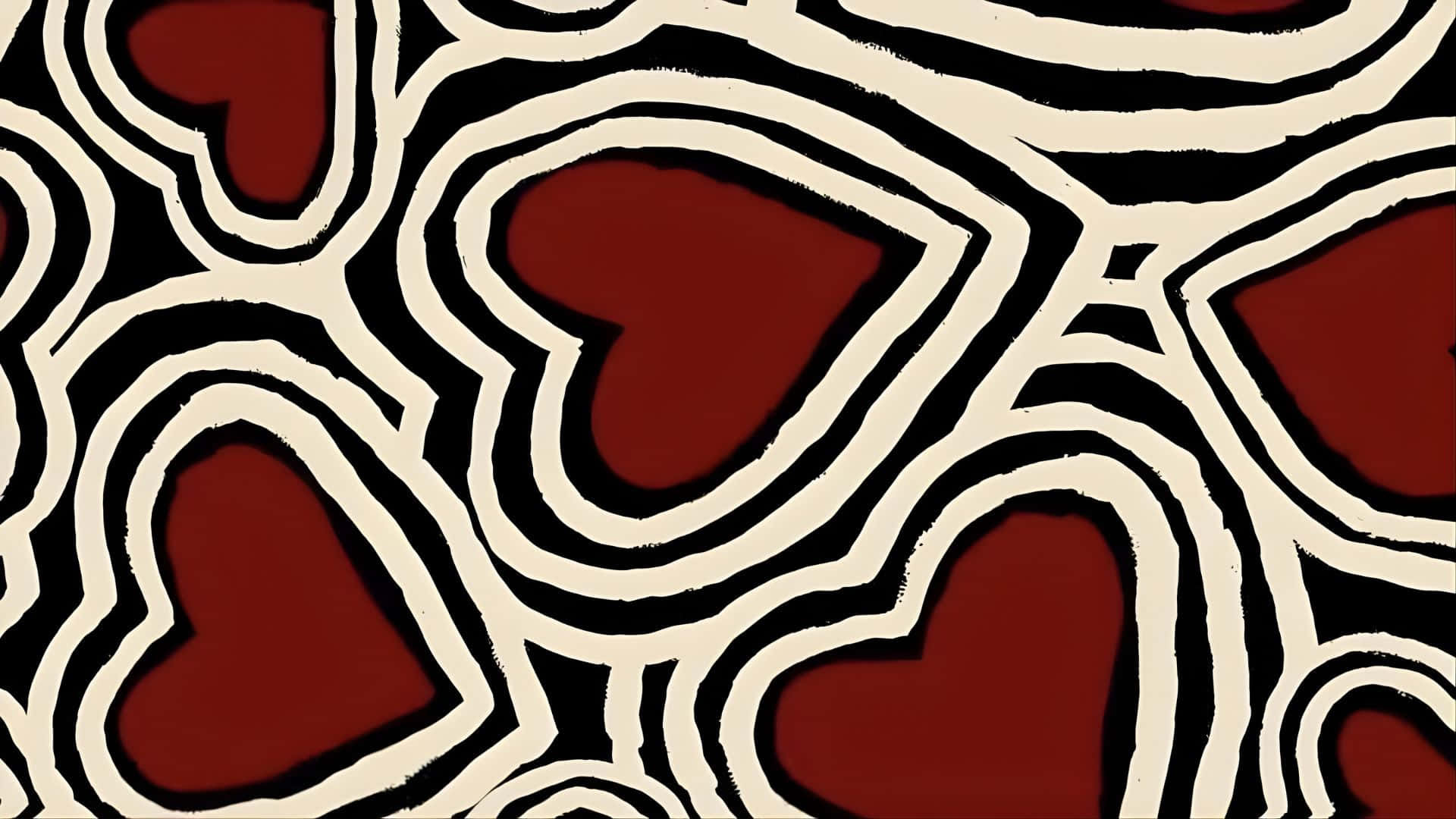 Grunge Lovecore, heart pattern, deep red, Full HD Desktop Wallpaper