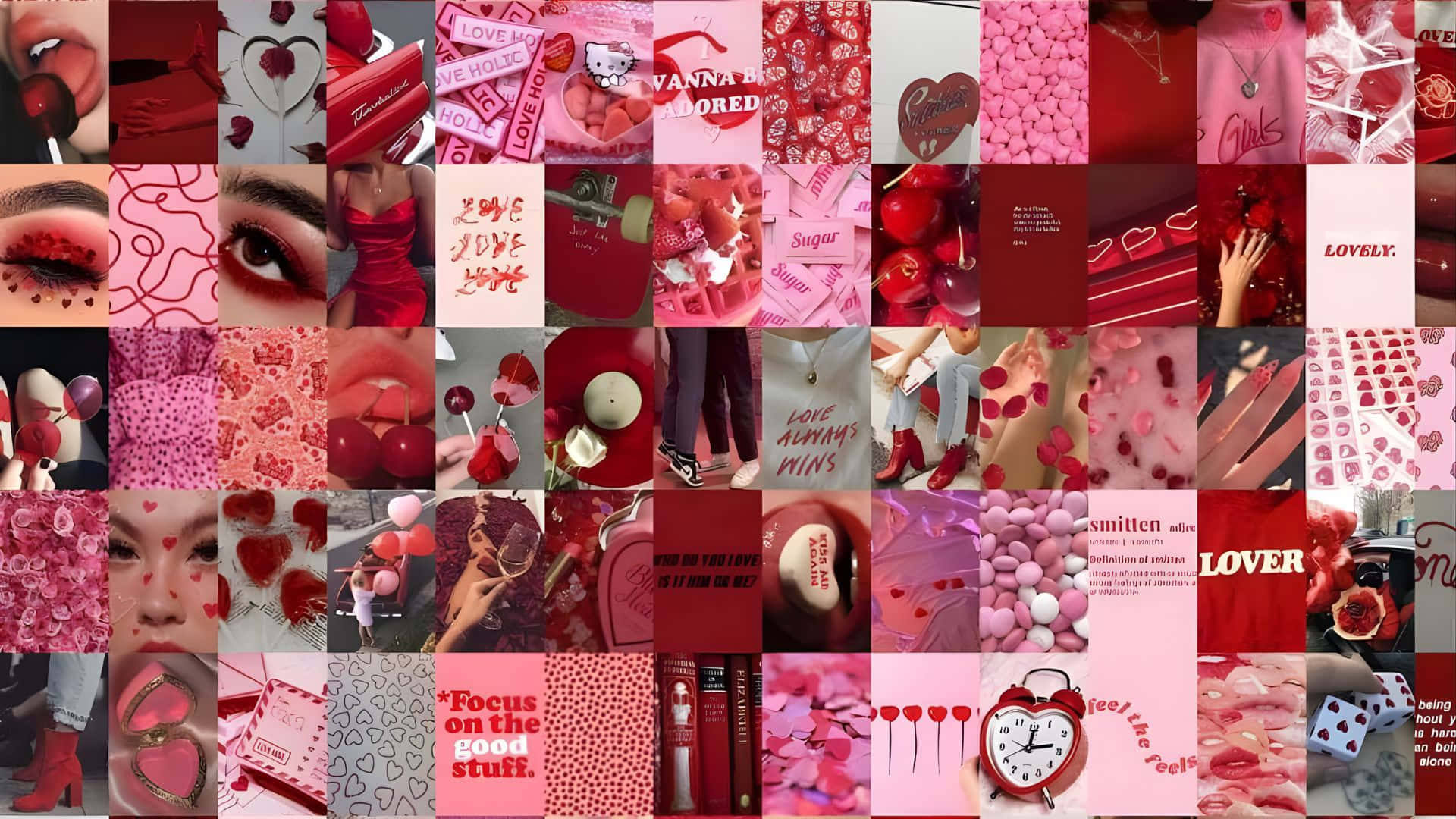 Grunge Lovecore, pink, red, Full HD Desktop Wallpaper