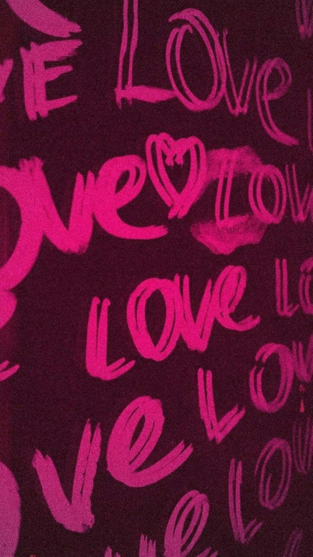 Grunge Lovecore, love script, vibrant pink, Full HD Phone Wallpaper