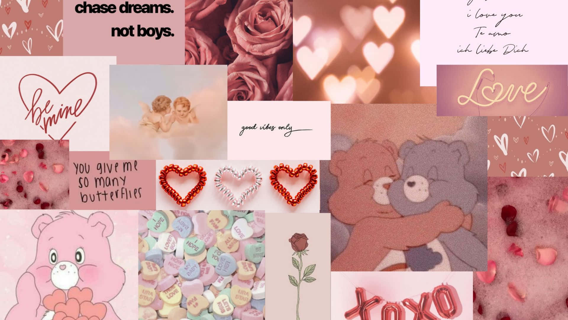 Grunge Lovecore, soft pink, roses, Full HD Desktop Wallpaper
