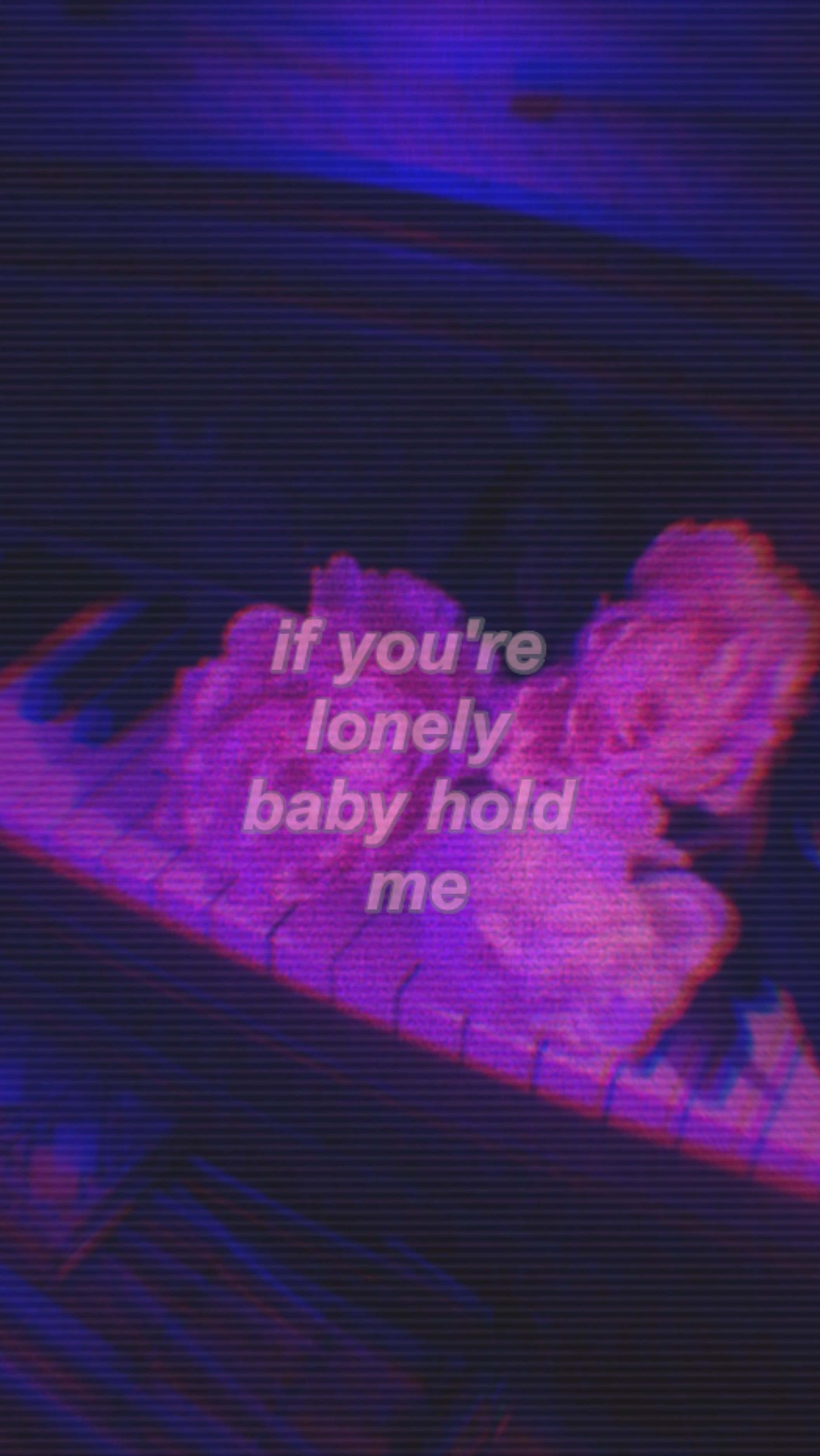 Grunge Neon Purple Aesthetic, glitch effects, purple and blue, 2K Phone Wallpaper