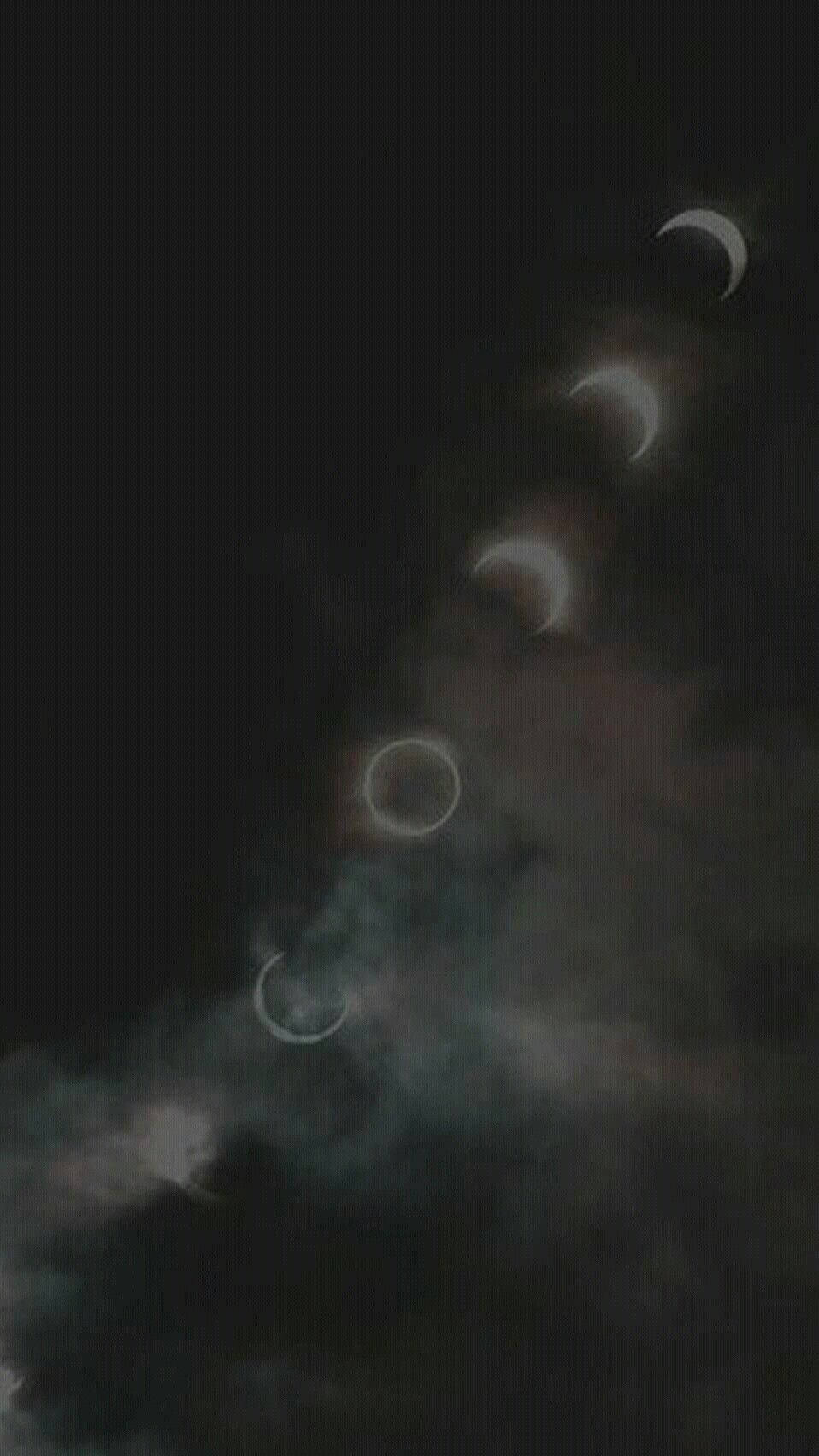 Bright Moon Grunge PFP, lunar eclipse phases, dark clouds, HD Phone Wallpaper