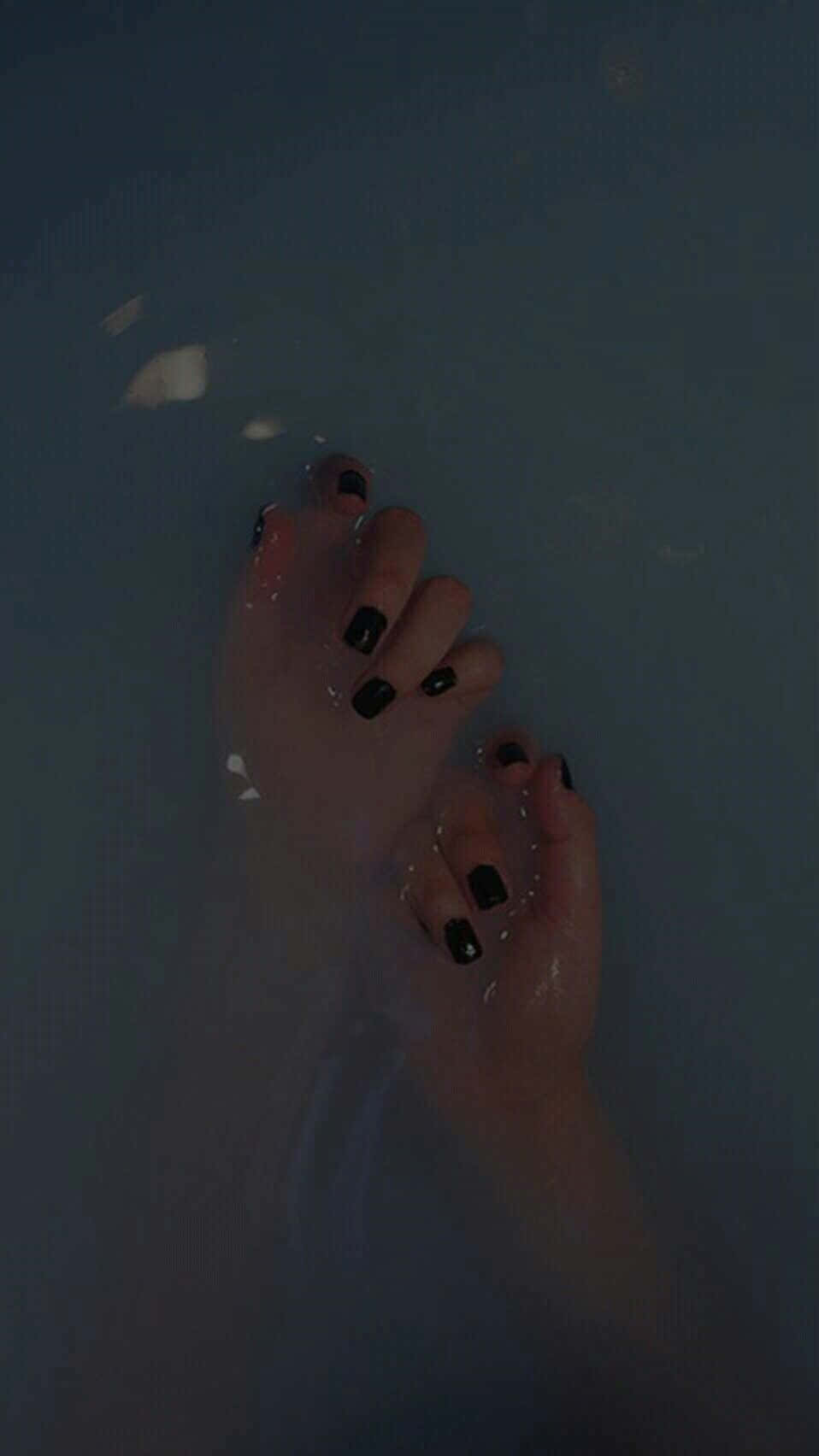 Grunge Tumblr Aesthetic, black nail polish, dark water, HD Phone Wallpaper