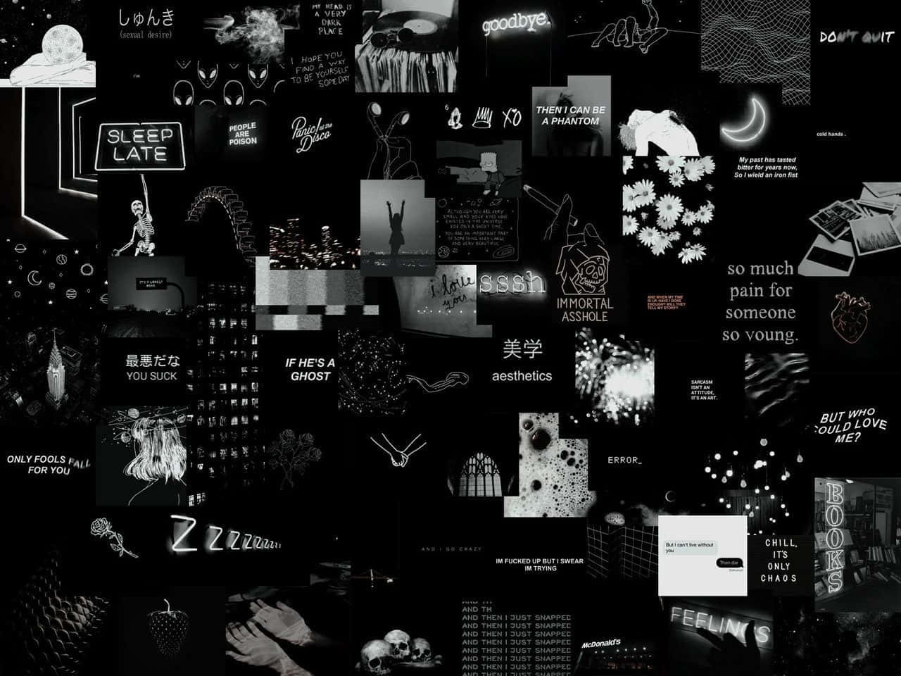 Aesthetic Grunge Desktop, black background, emo aesthetic, HD Desktop Wallpaper