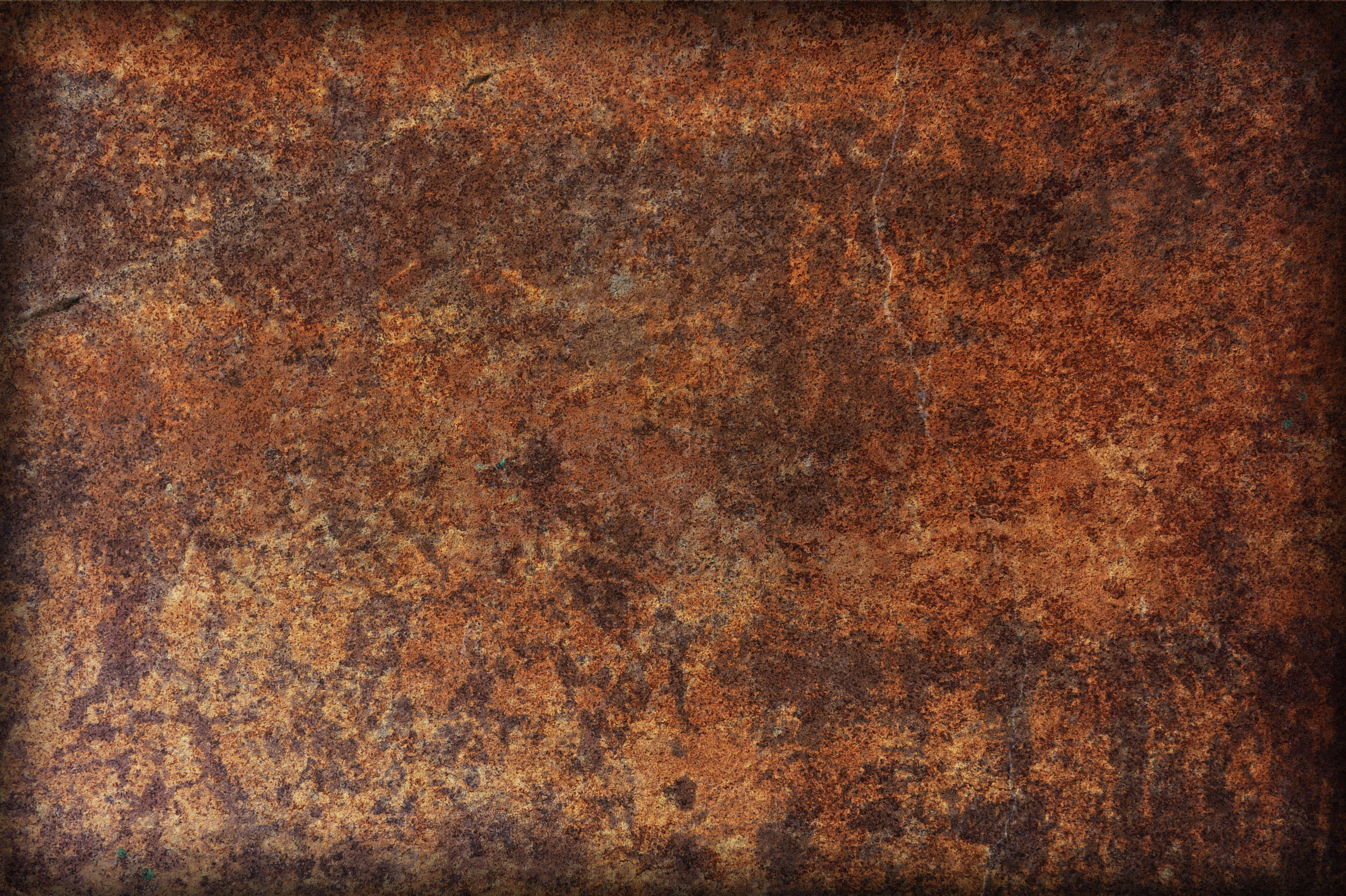 rusty metal, orange brown, shadowed crevices, 2K Desktop Wallpaper