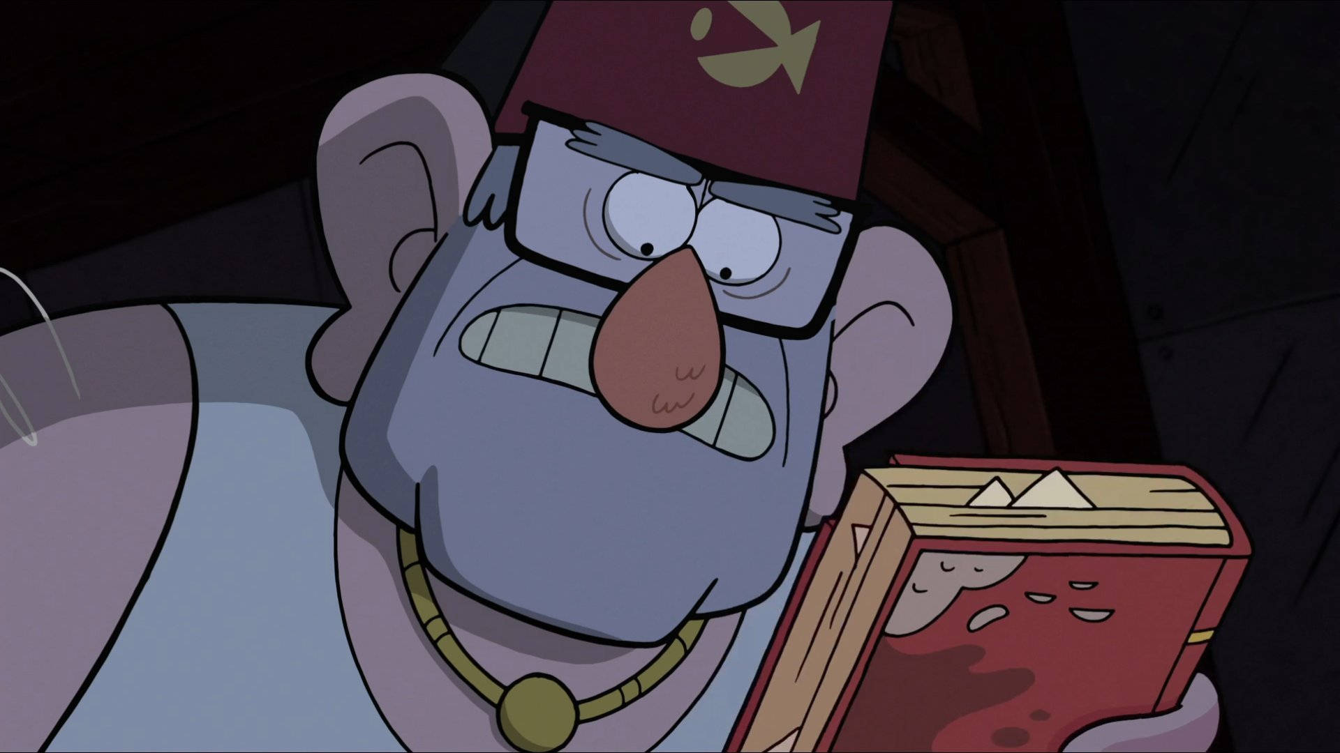 Grunkle Stan, red hat, glasses, Full HD Desktop Wallpaper