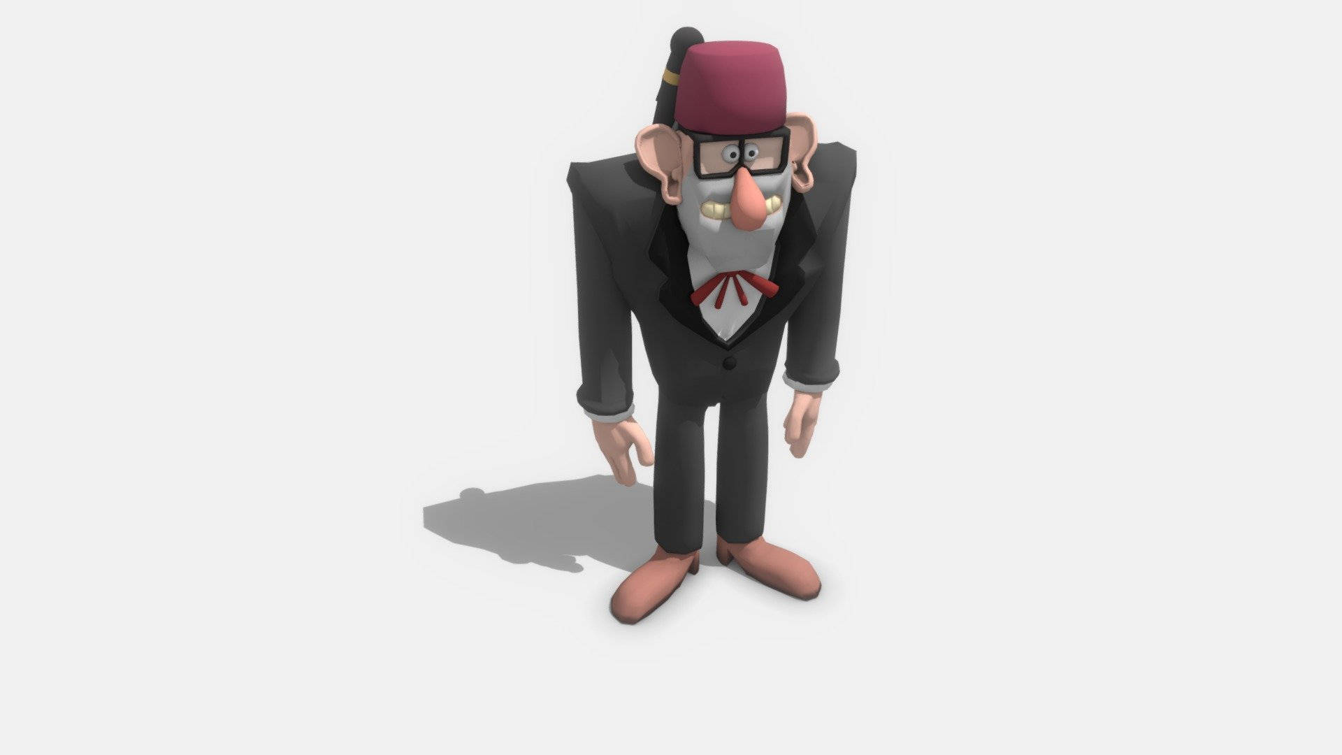 Grunkle Stan, black suit, red fez, Full HD Desktop Wallpaper