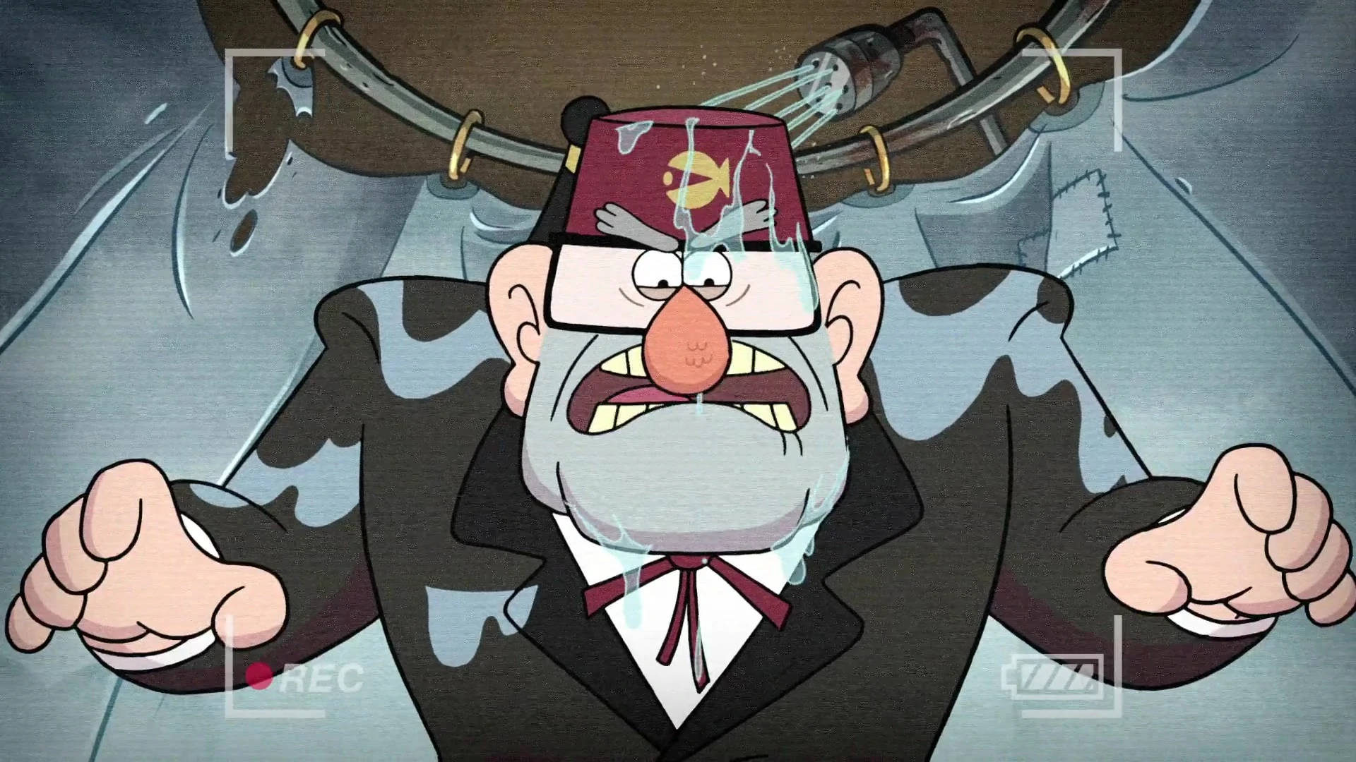 Grunkle Stan, bathroom, leaking pipe, Full HD Desktop Wallpaper
