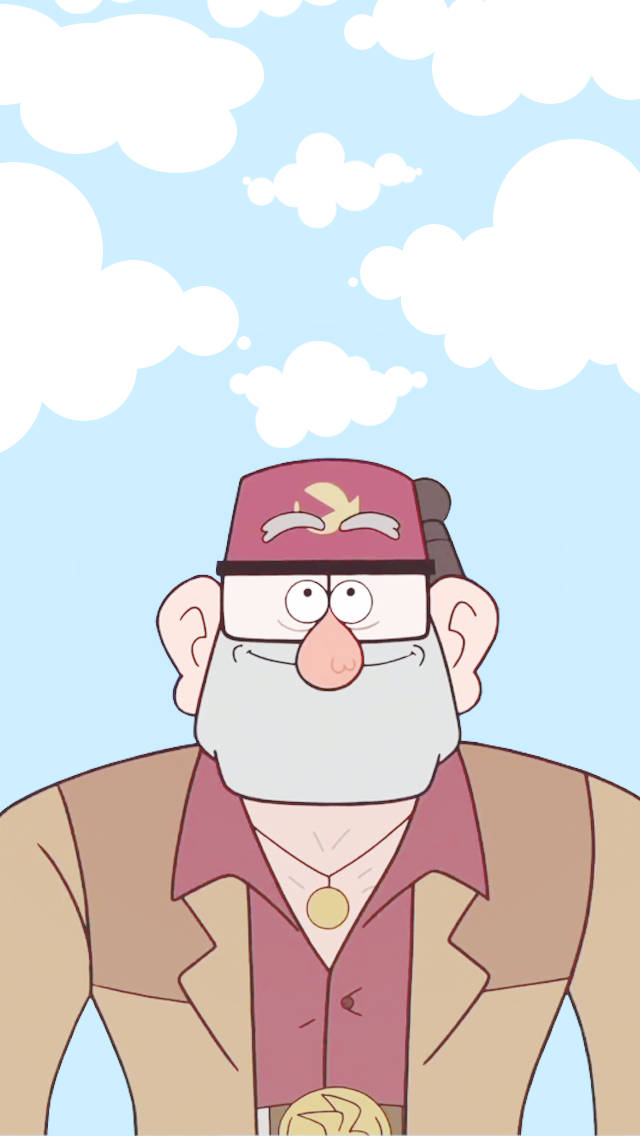 Grunkle Stan, red cap, brown jacket, SD Phone Wallpaper