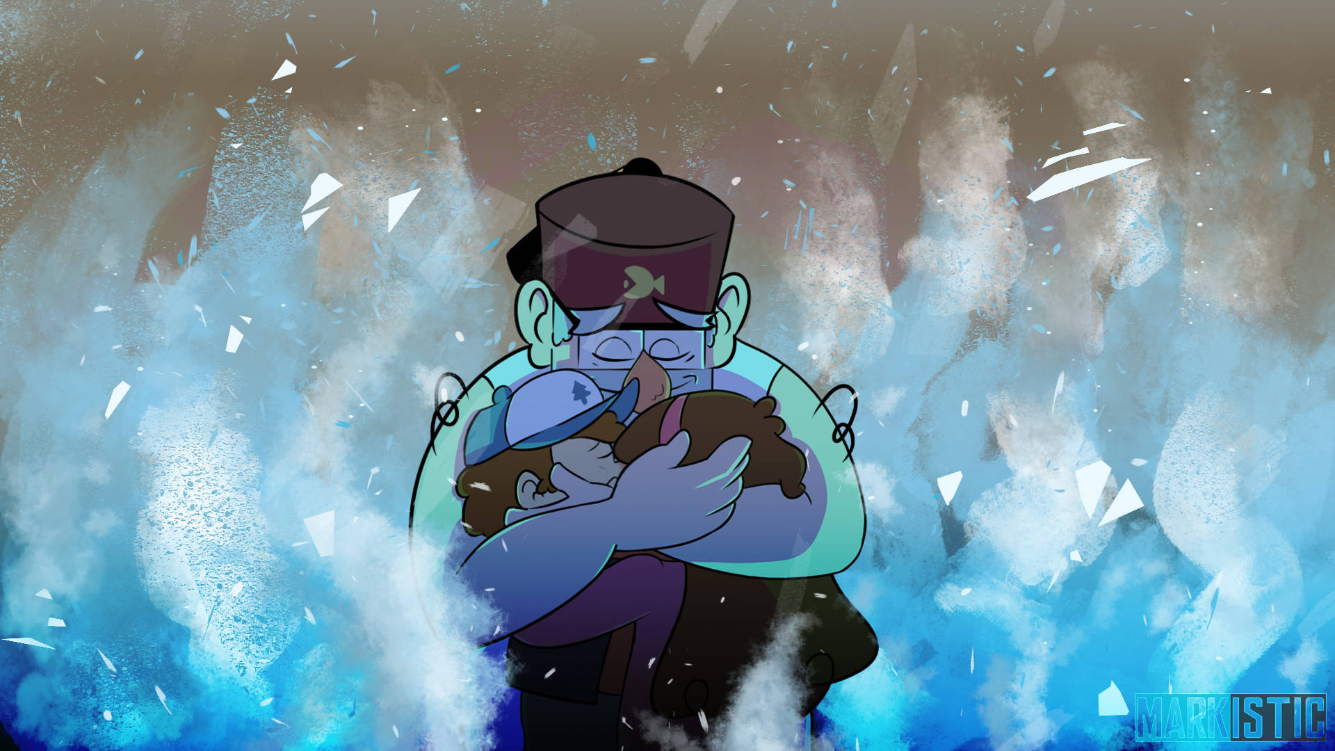 Grunkle Stan, children, blue smoke, Full HD Desktop Wallpaper