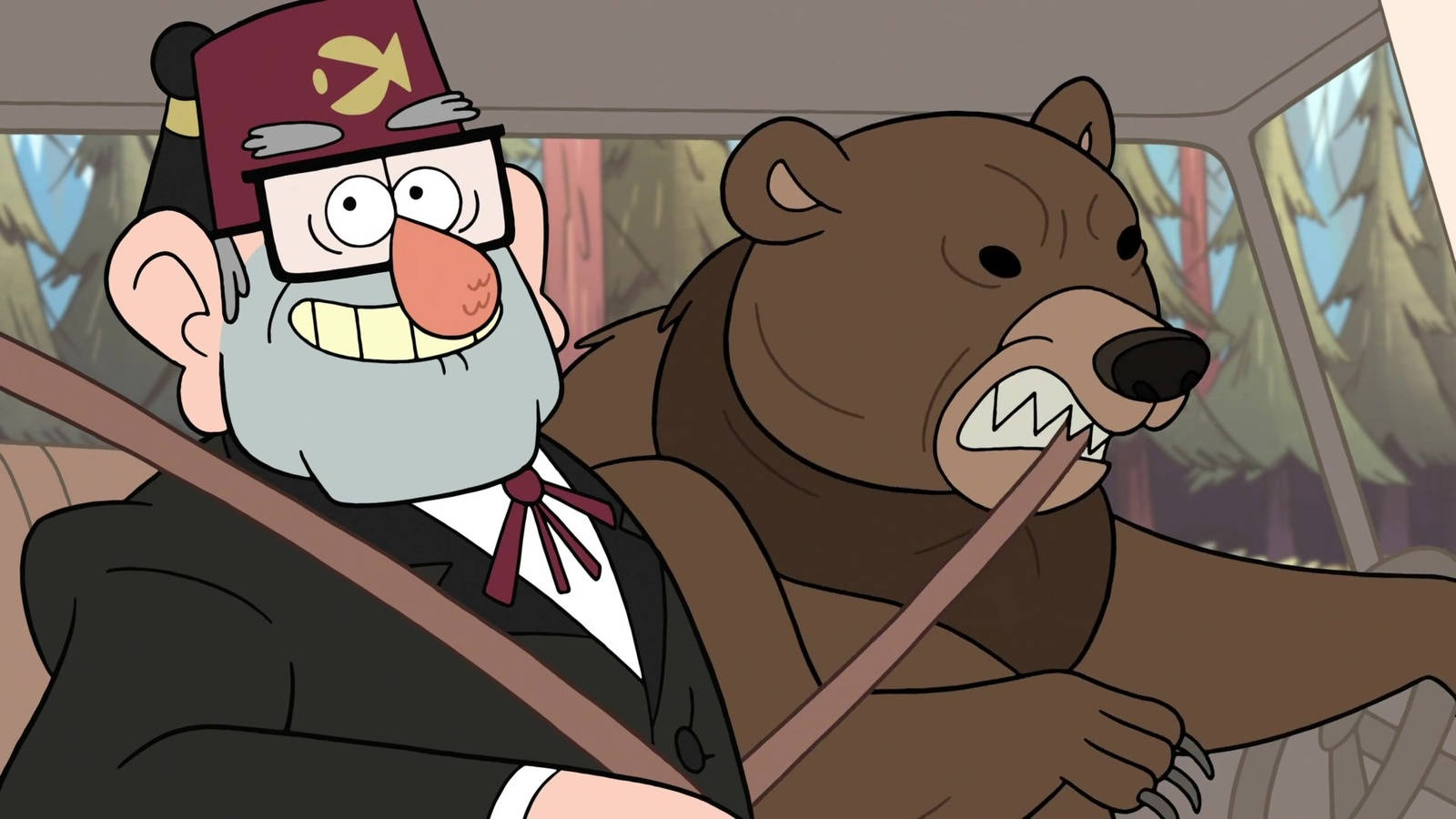 Grunkle Stan, bear, suit, HD Desktop Wallpaper