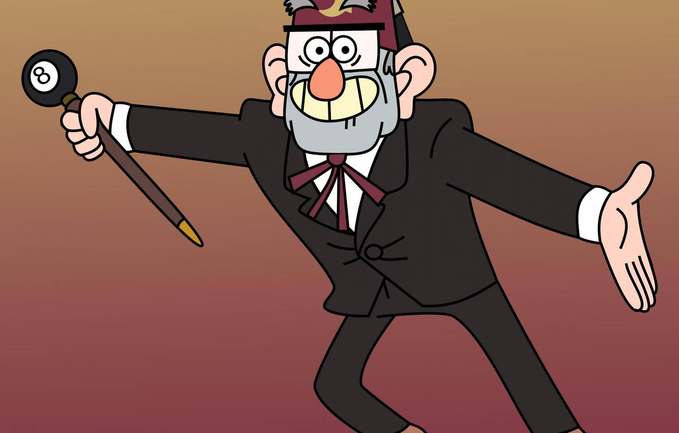 Grunkle Stan, pool cue, eight ball, HD Desktop Wallpaper