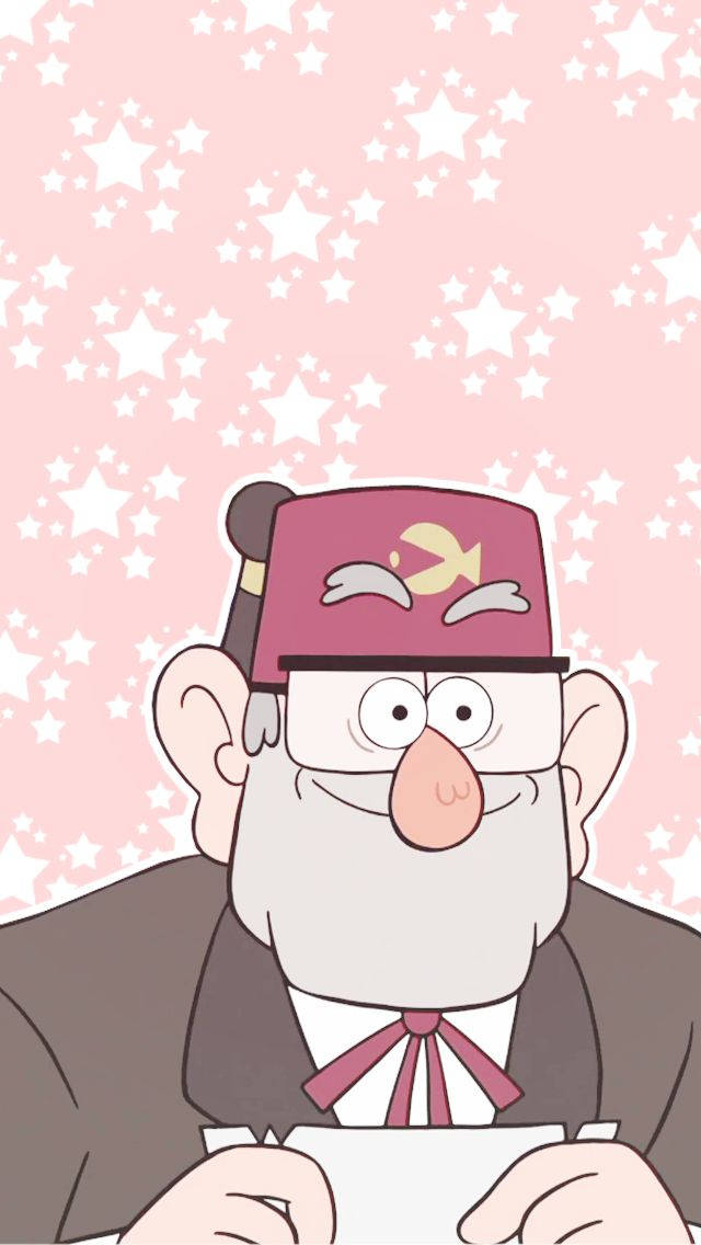Grunkle Stan, pink hat, glasses, SD Phone Wallpaper