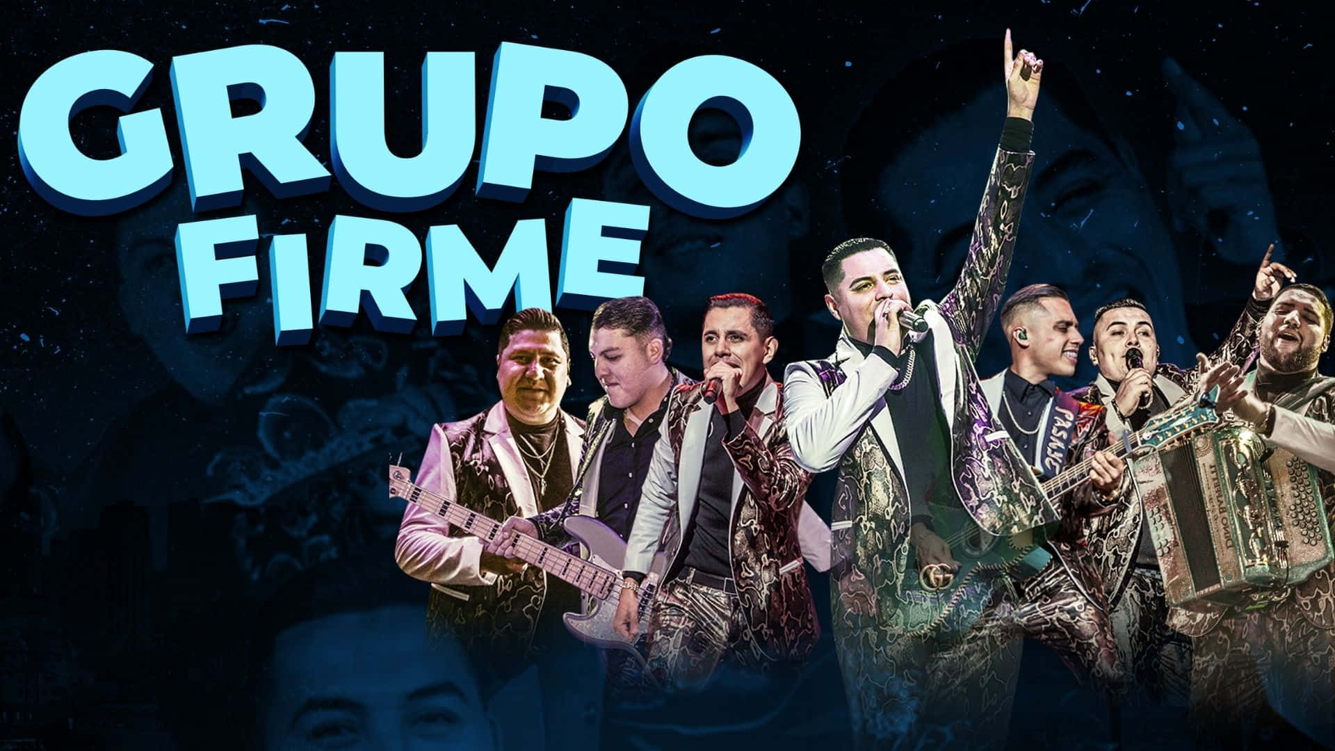 Grupo Firme, glittering suits, guitars, Full HD Desktop Wallpaper
