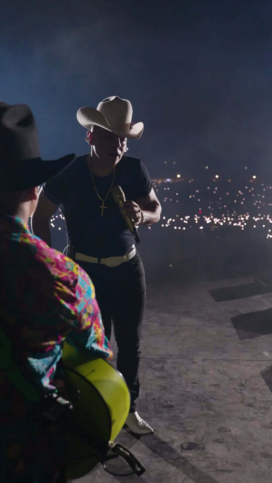 Grupo Firme, cowboy hat, night, Full HD Phone Wallpaper