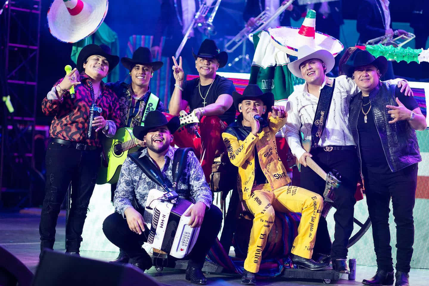 Grupo Firme, mariachi band, colorful costumes, HD Desktop Wallpaper