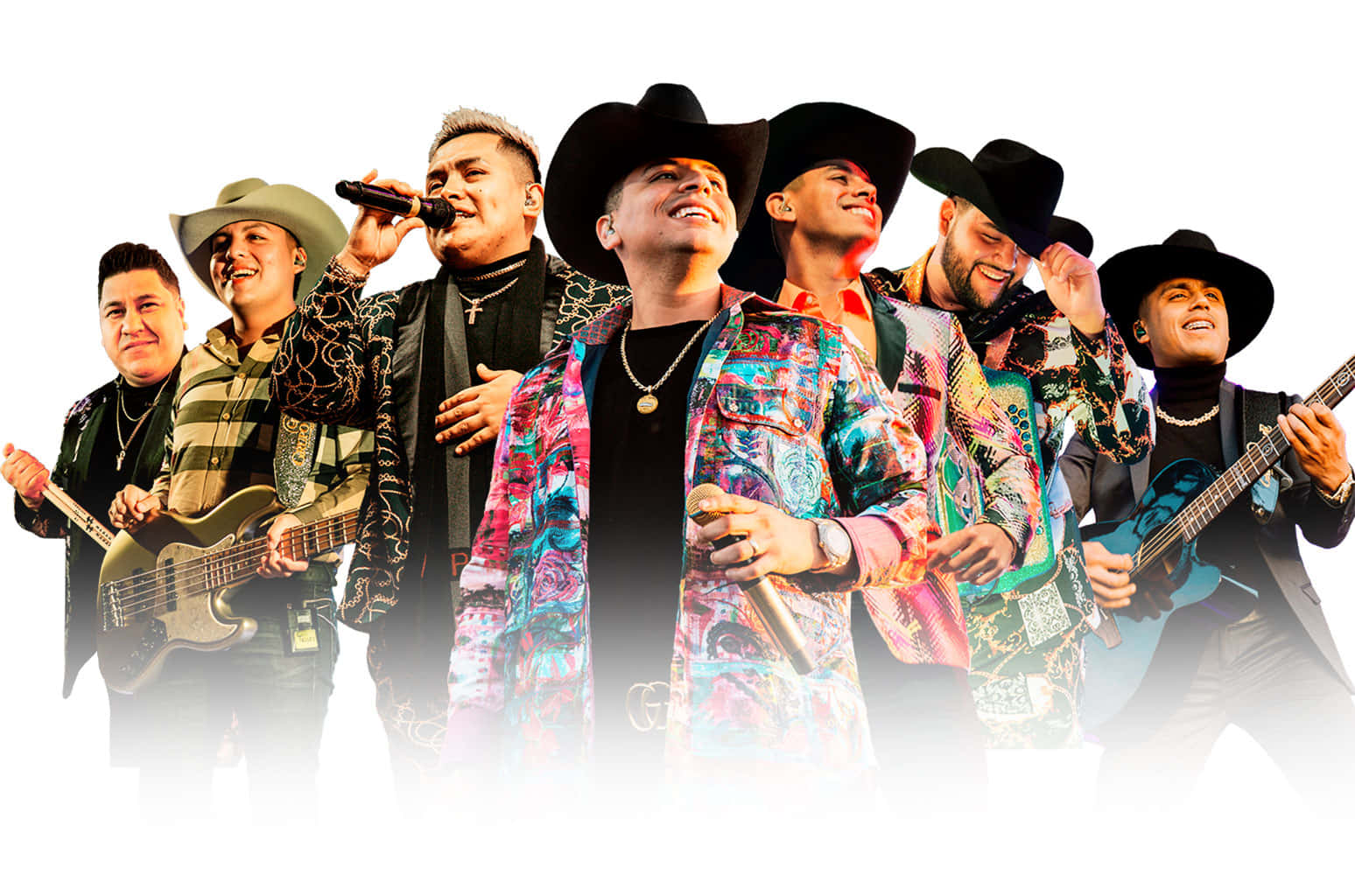 Grupo Firme, cowboy hats, colorful patterned jackets, HD Desktop Wallpaper
