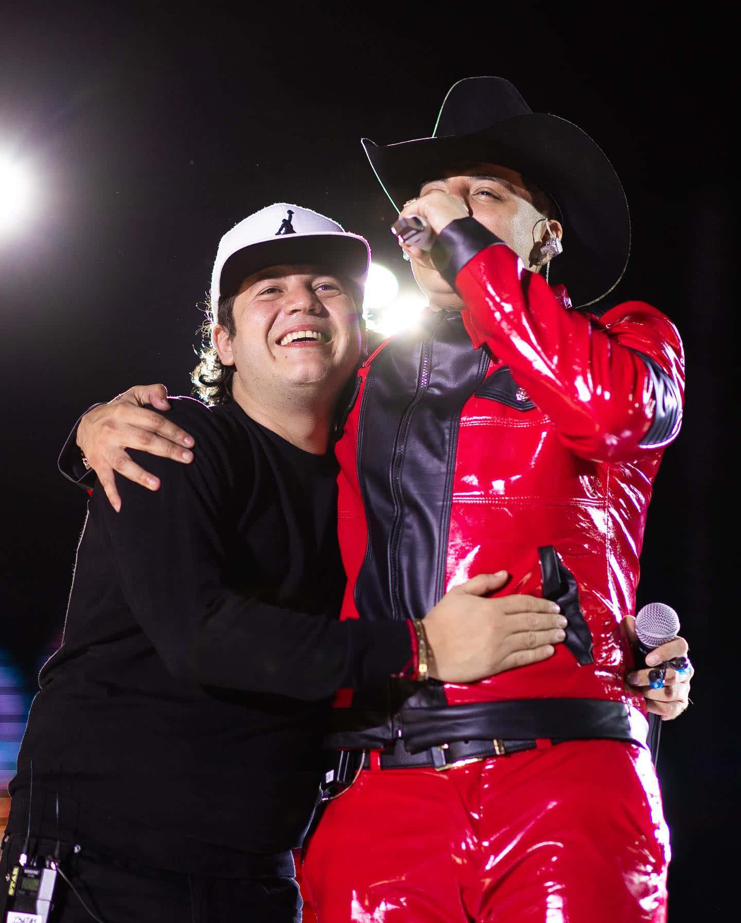 Grupo Firme, red jacket, hat, HD Phone Wallpaper