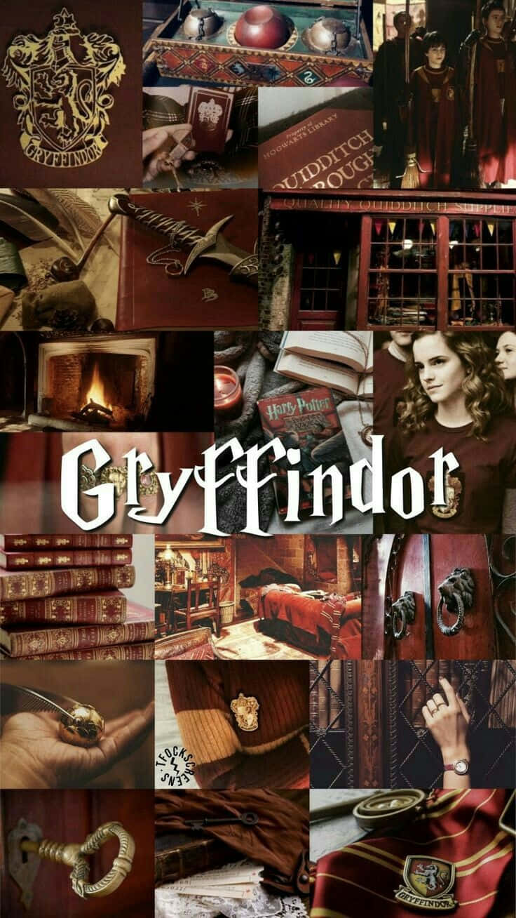 Gryffindor, red, gold, HD Phone Wallpaper