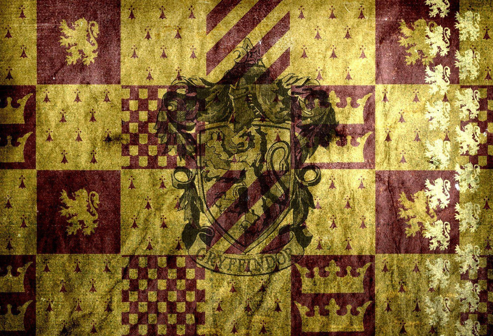 Gryffindor, Gryffindor crest, vintage style, HD Desktop Wallpaper