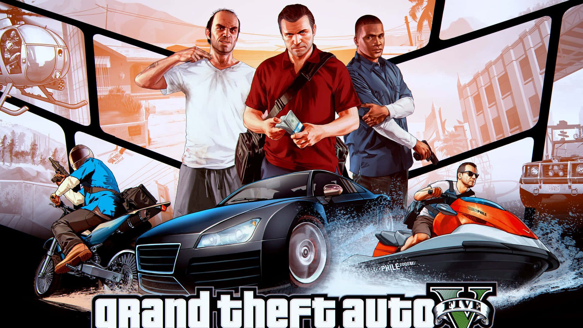 Gta 5, 1920x1080, black sports car, Full HD Desktop Wallpaper