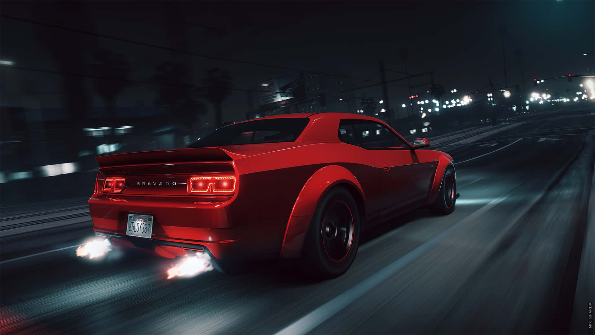 Gta 5, 1920x1080, neon-lit city street, Full HD Desktop Wallpaper