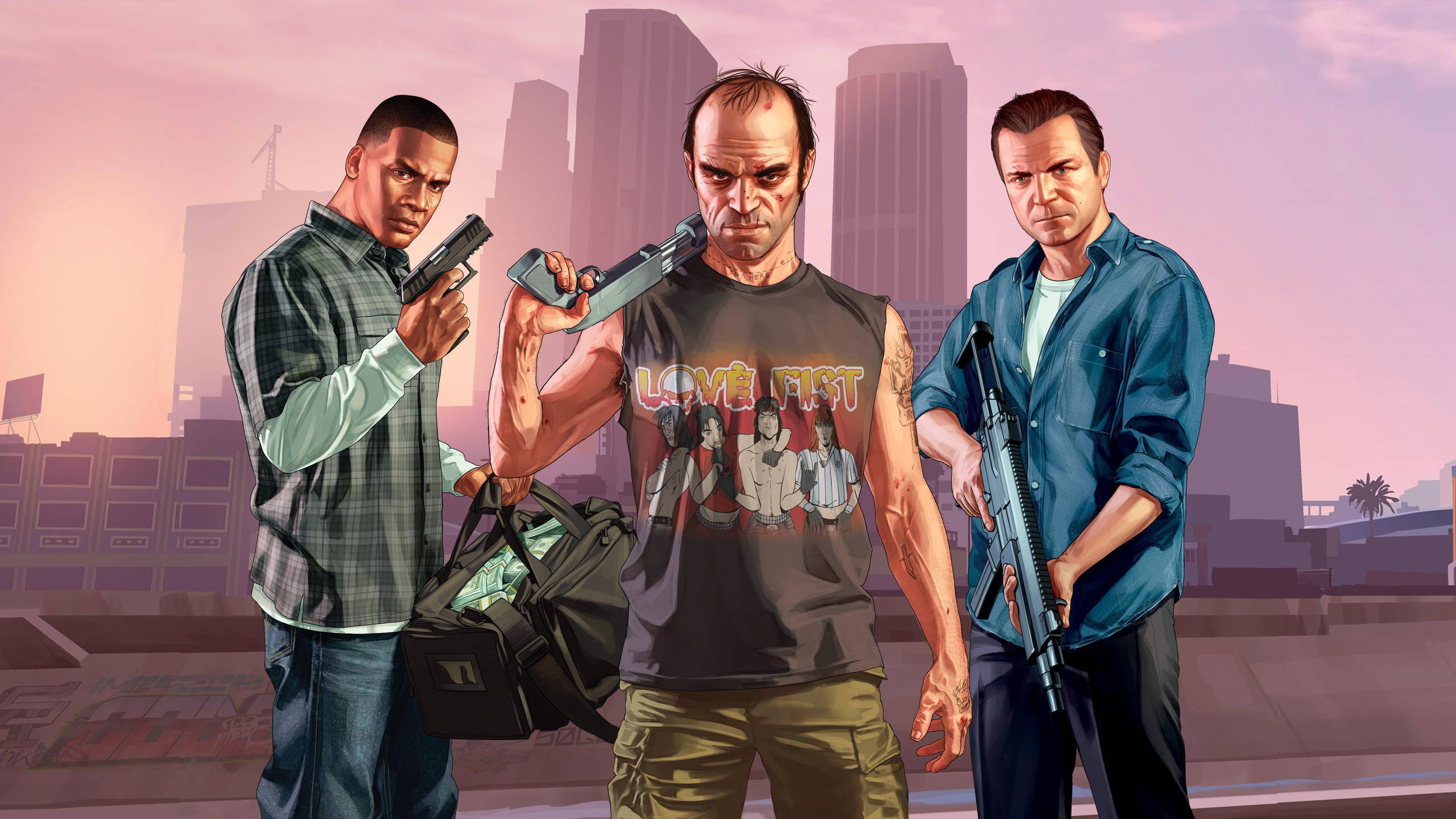 GTA 5, 2560x1440, badass characters, 2K Desktop Wallpaper
