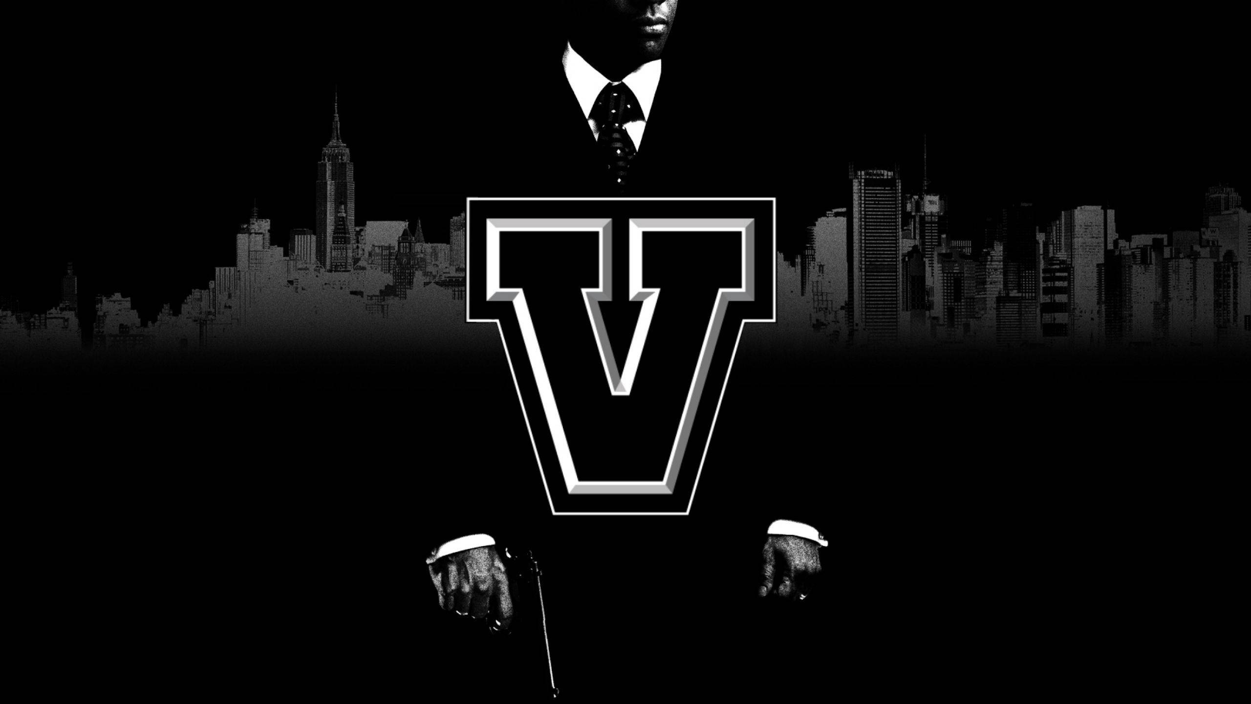 GTA 5, 2560x1440, V silhouette, 2K Desktop Wallpaper