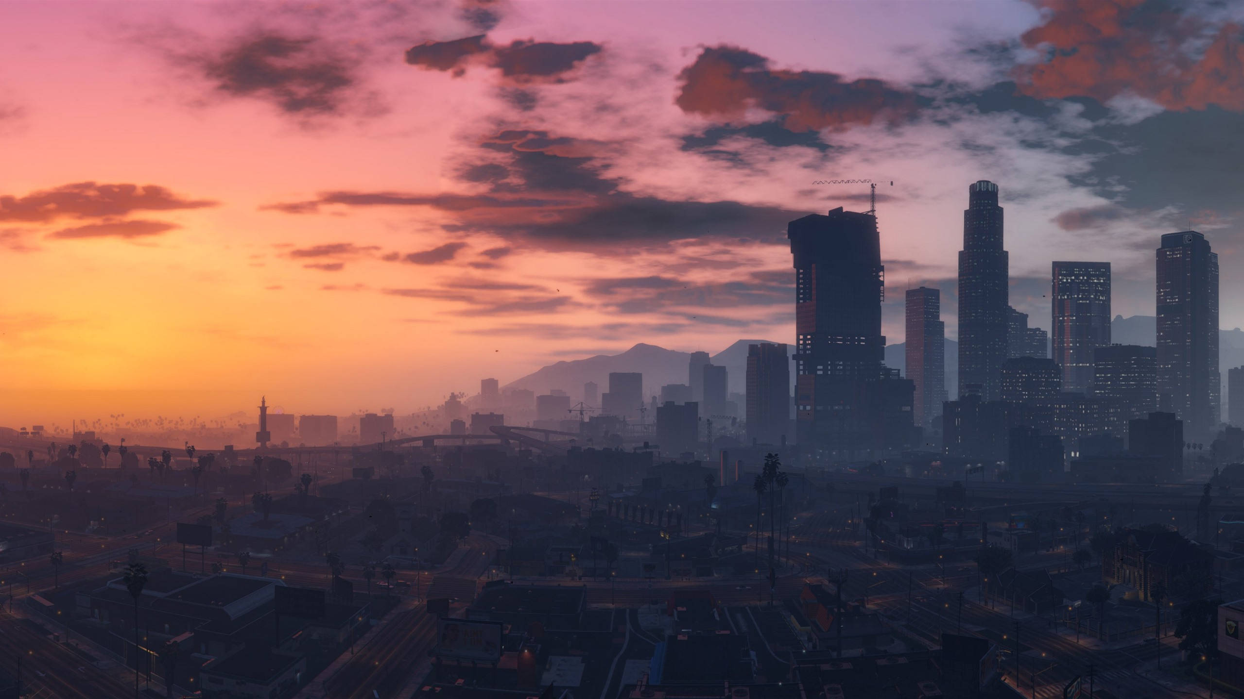 GTA 5, 2560x1440, sunset, 2K Desktop Wallpaper