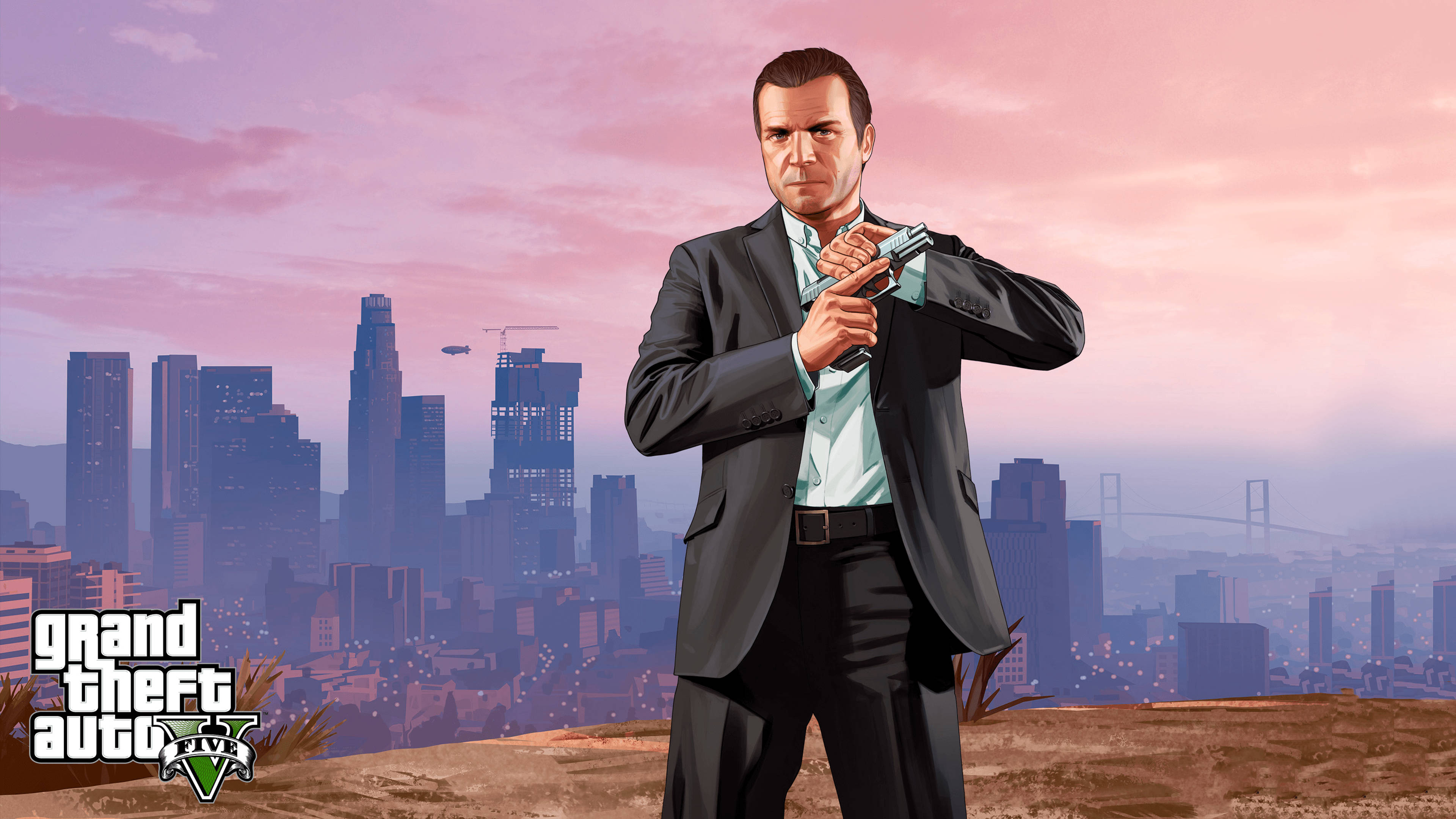 Gta 5, iPhone, pistol, 4K Desktop Wallpaper